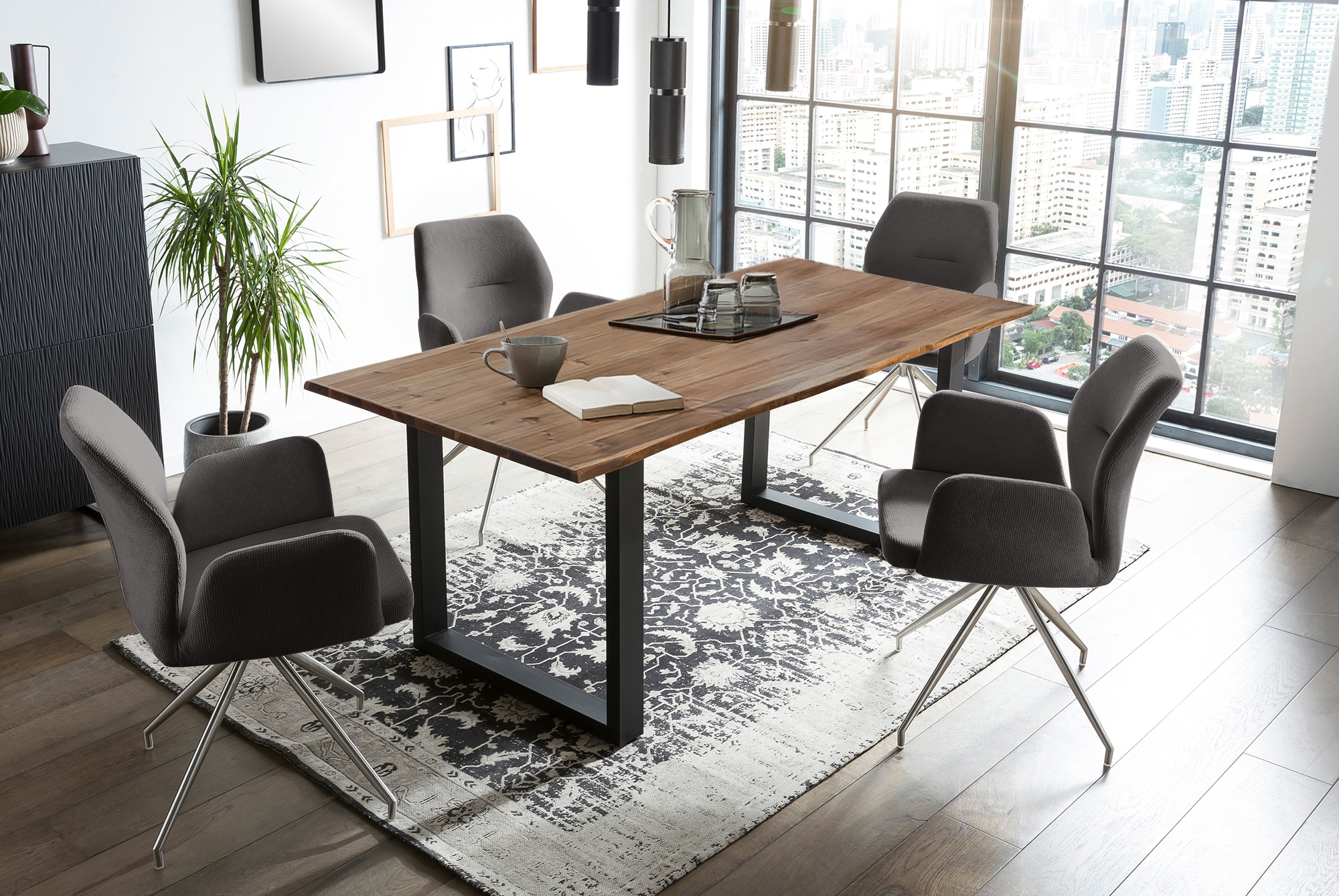 SalesFever Essgruppe "Stilvolle Essgruppe" Set, 5 Stk. tlg. Tischplatte beh günstig online kaufen
