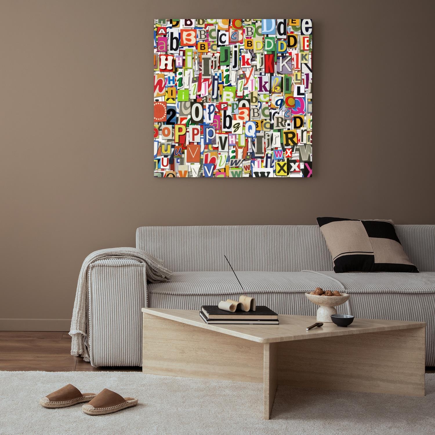queence XXL-Wandbild "Akustikbild Buchstaben", Buchstaben-Zahlen, (1 St.), günstig online kaufen