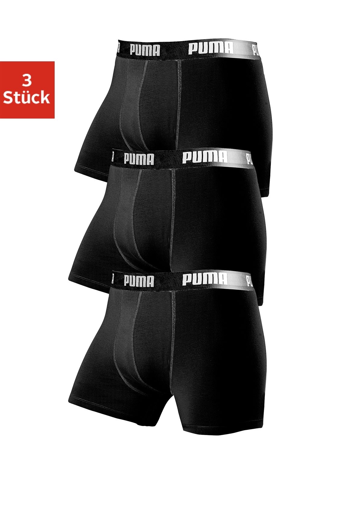 PUMA Boxer, (Packung, 3er-Pack), mit Marken-Logo im Bund