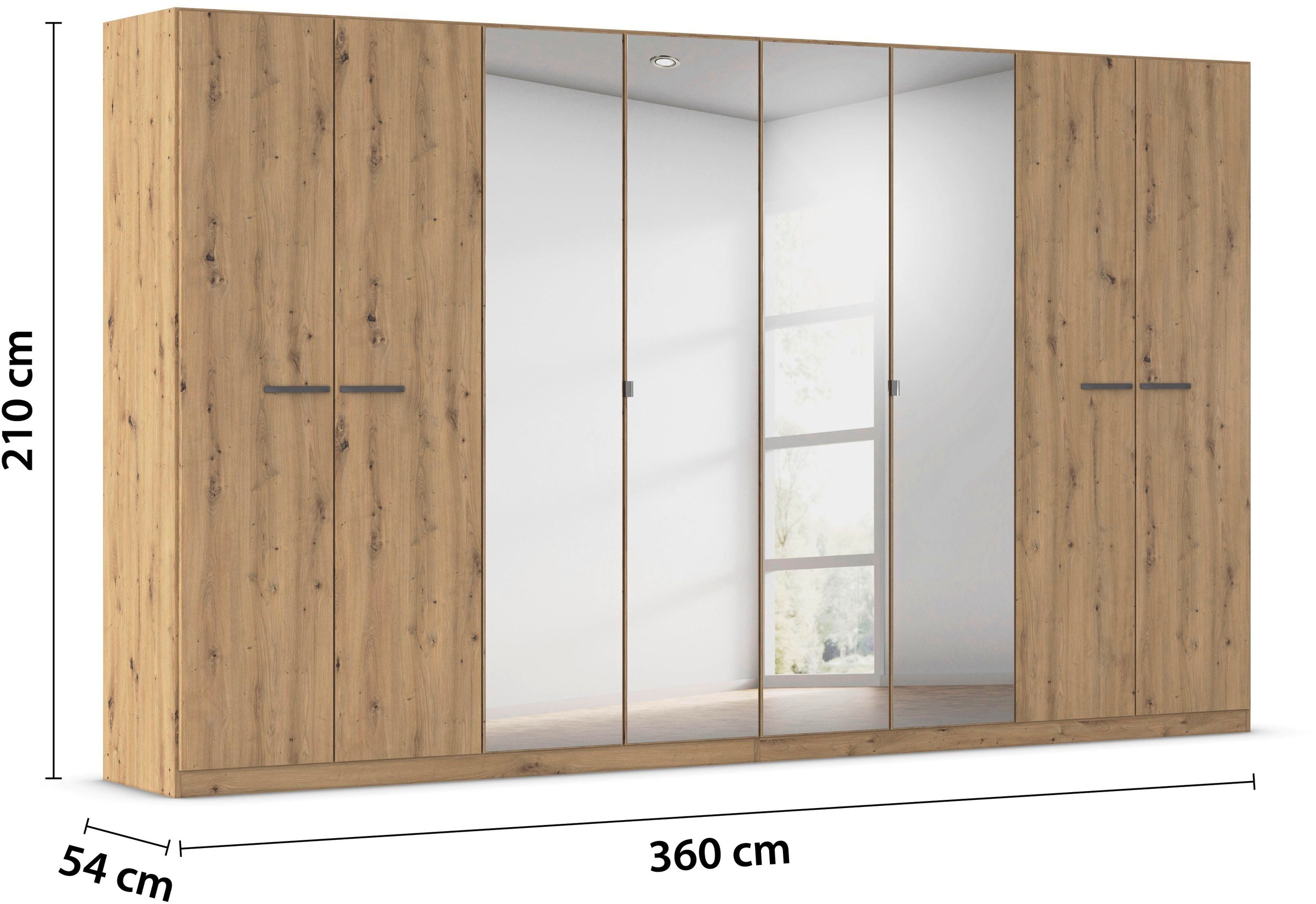 rauch Drehtürenschrank »Kleiderschrank Schrank Garderobe TOPSELLER OTELI inkl. Inneneinteilung«, (erhältlich in Breiten 91-360 cm, ab Breite 136cm inkl. Innenschubladen), mit zusätzlichen Einlegeböden, optional mit Spiegel MADE IN GERMANY