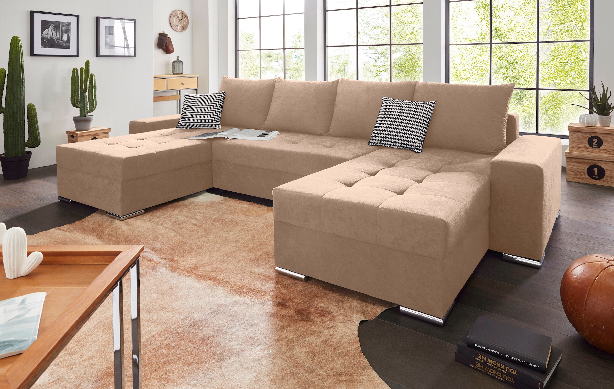 COLLECTION AB Wohnlandschaft "Josy XL U-Form, Breite: 313 cm" mit Bettfunkt günstig online kaufen