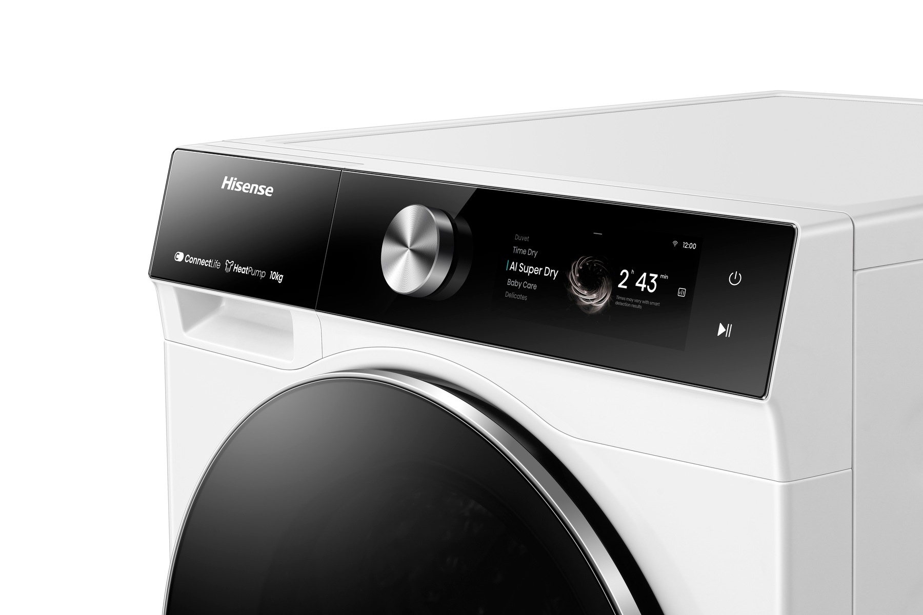 Hisense Wärmepumpentrockner »DH7S107BW«, Dynamisches TFT-Touch-Display