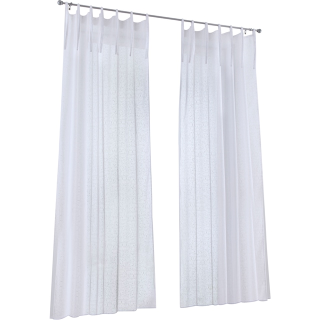 Kutti Vorhang »Timber Schal«, (1 St.), Gardine halbtransparent, weiß,  bedruckt, Polyester, einfarbig bestellen | BAUR