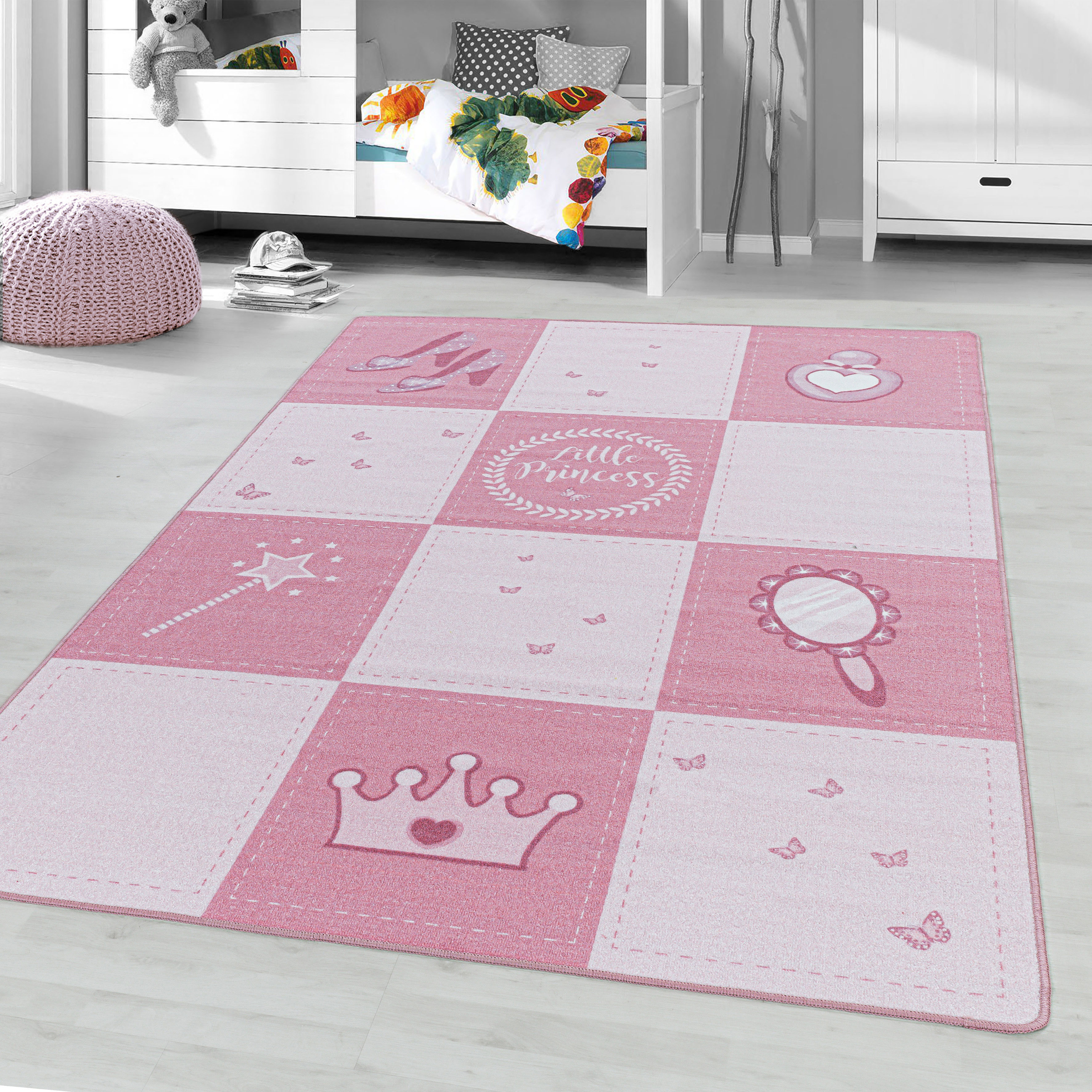 Ayyildiz Teppiche "PLAY 2905" rechteckig 6 mm Höhe robuster Kurzflor, Prinzessin, Kinderzimmer