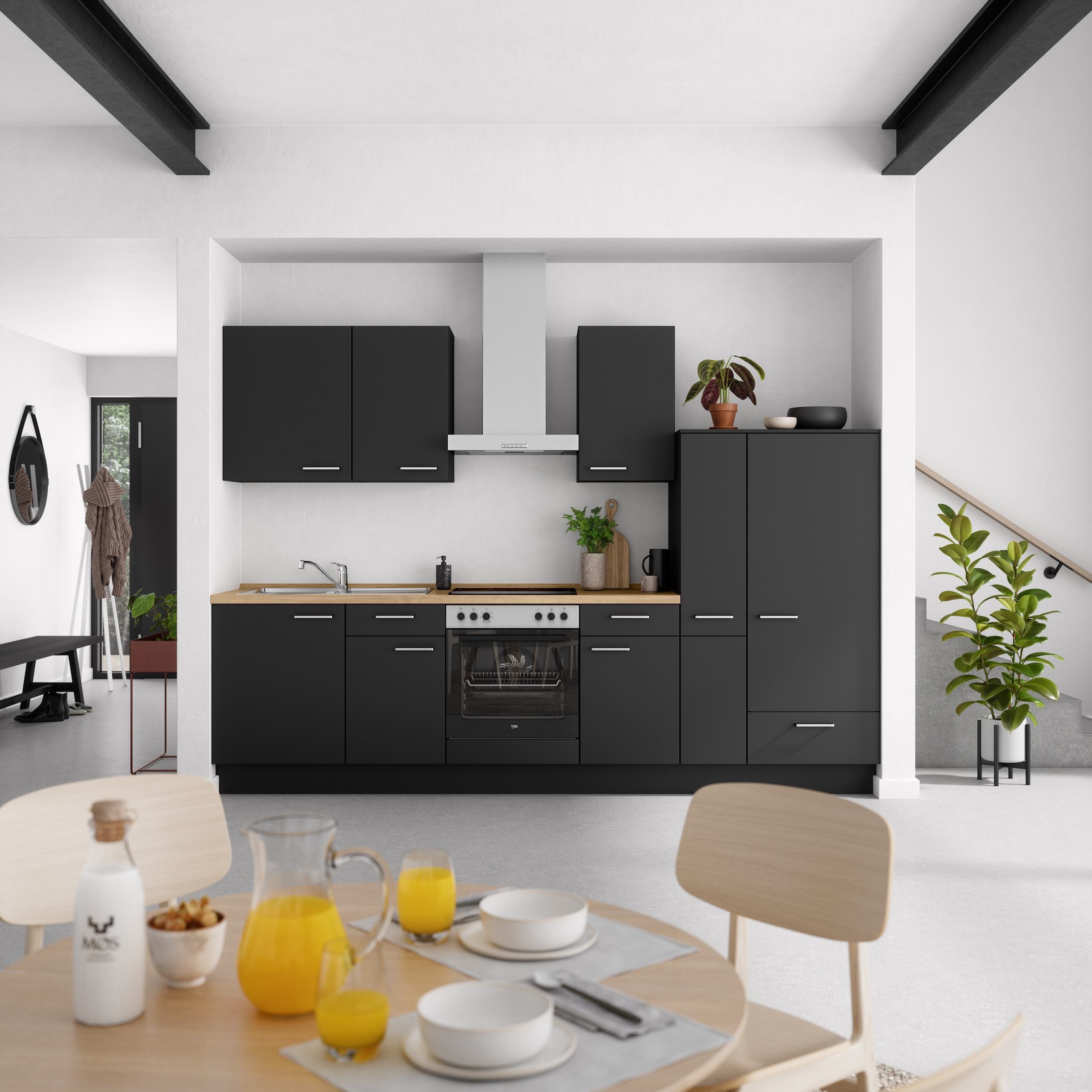 nobilia® Küchenzeile »"Touch I"«, vormontiert, Ausrichtung wählbar, Breite 300 cm, wahlw. mit E-Geräten