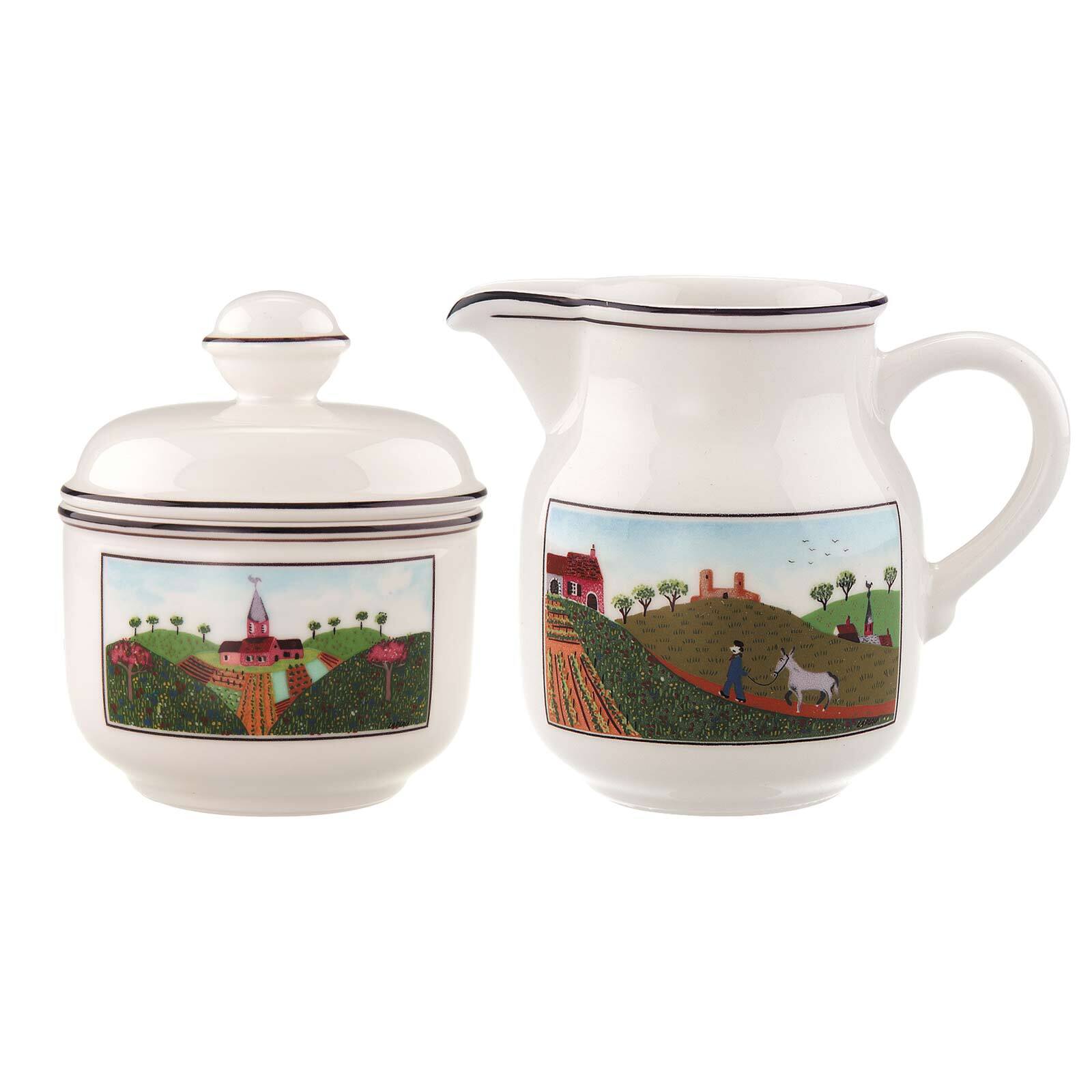 Villeroy & Boch Milch- und Zuckerset "Milch & Zucker Set Design Naif 2er Set bunt" Spülmaschinengeeignet, Mikrowellengeeignet