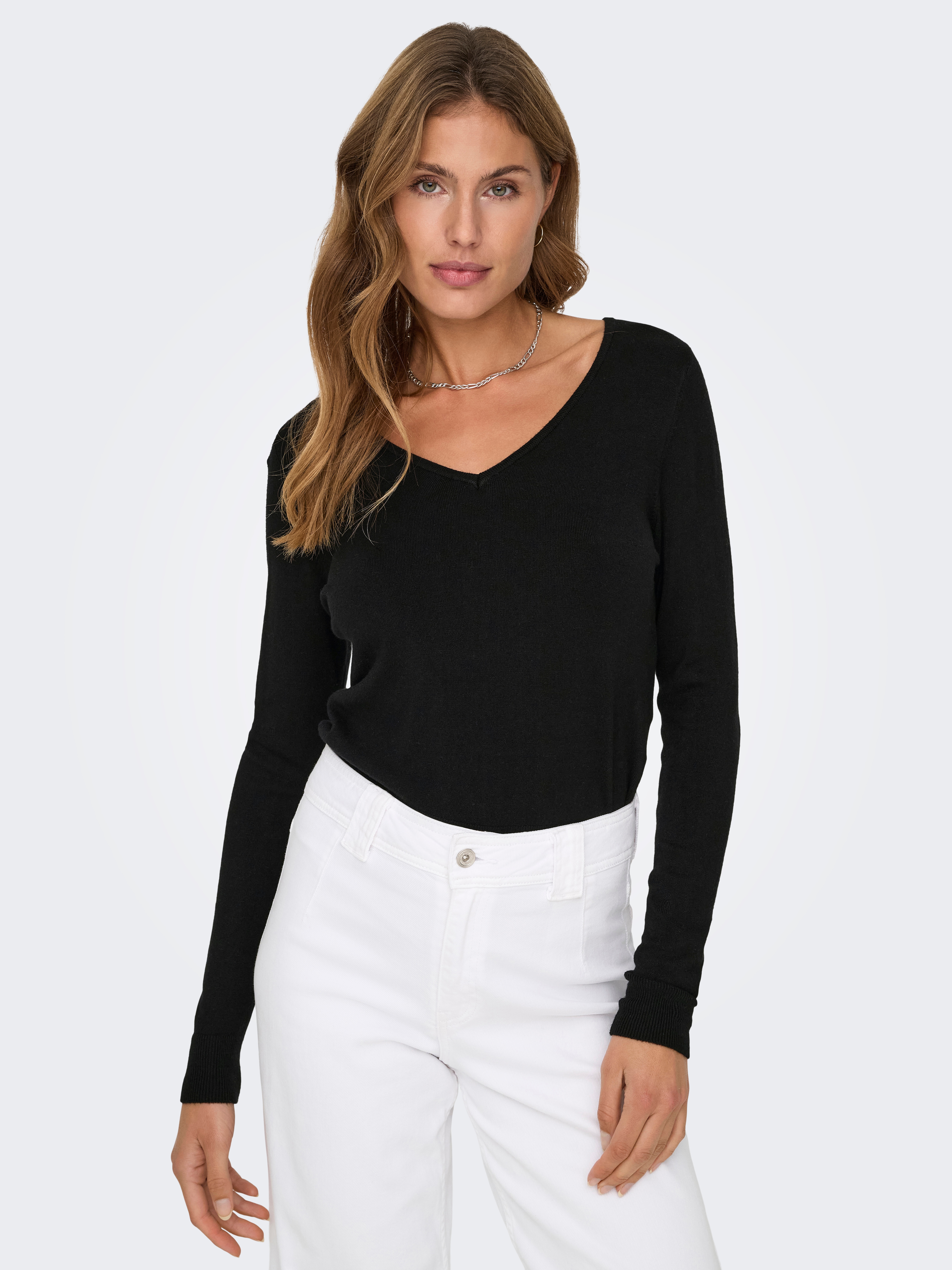 ONLY "ONLVENICE LIFE LS VNECK PULLOVER KNT NCA"