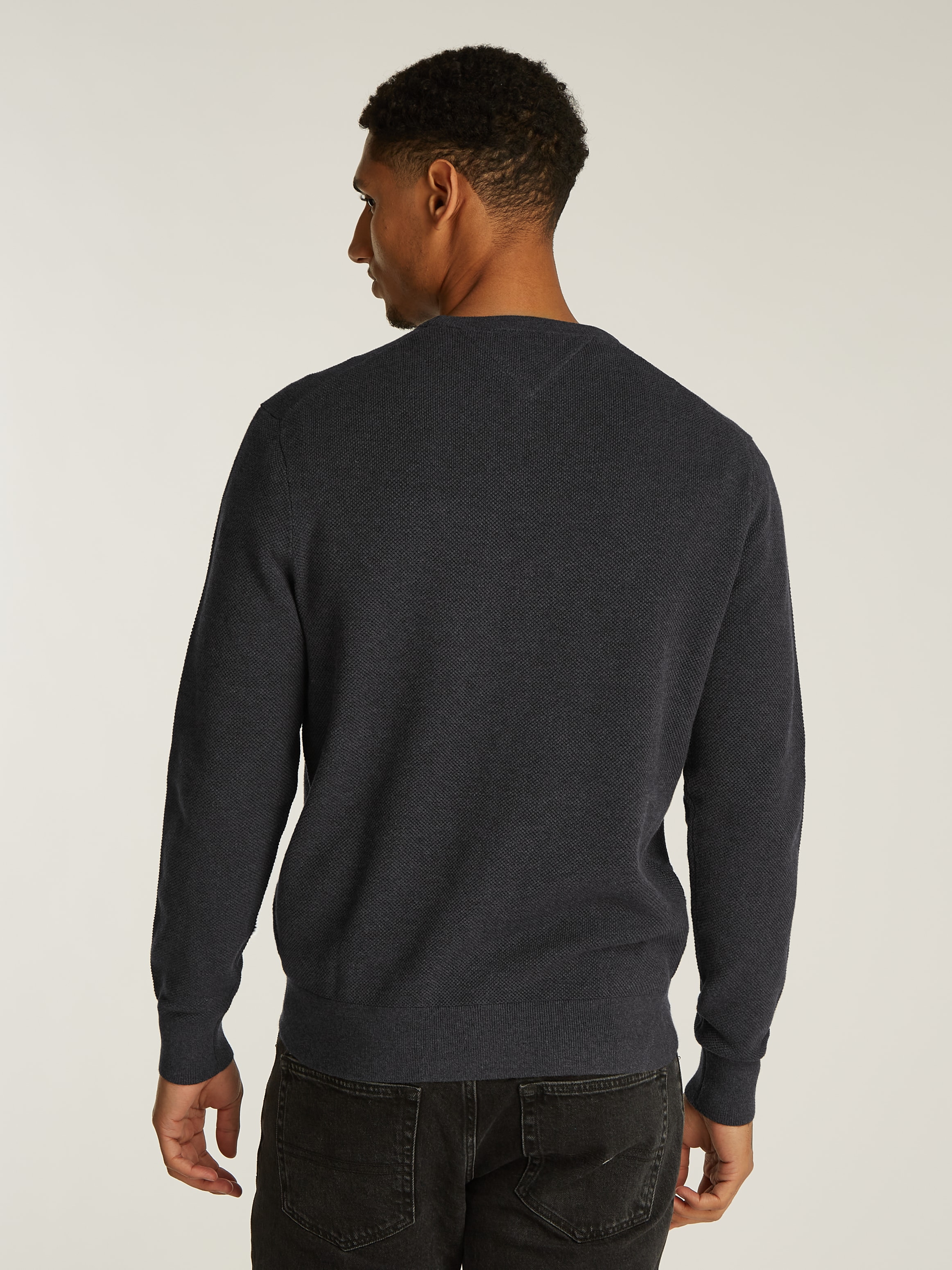 Tommy Hilfiger Rundhalspullover »ESSENTIAL STRUCTURE CREW NECK mit Struktur und Label« unifarben, casual, regular fit, Baumwolle, Rundhals