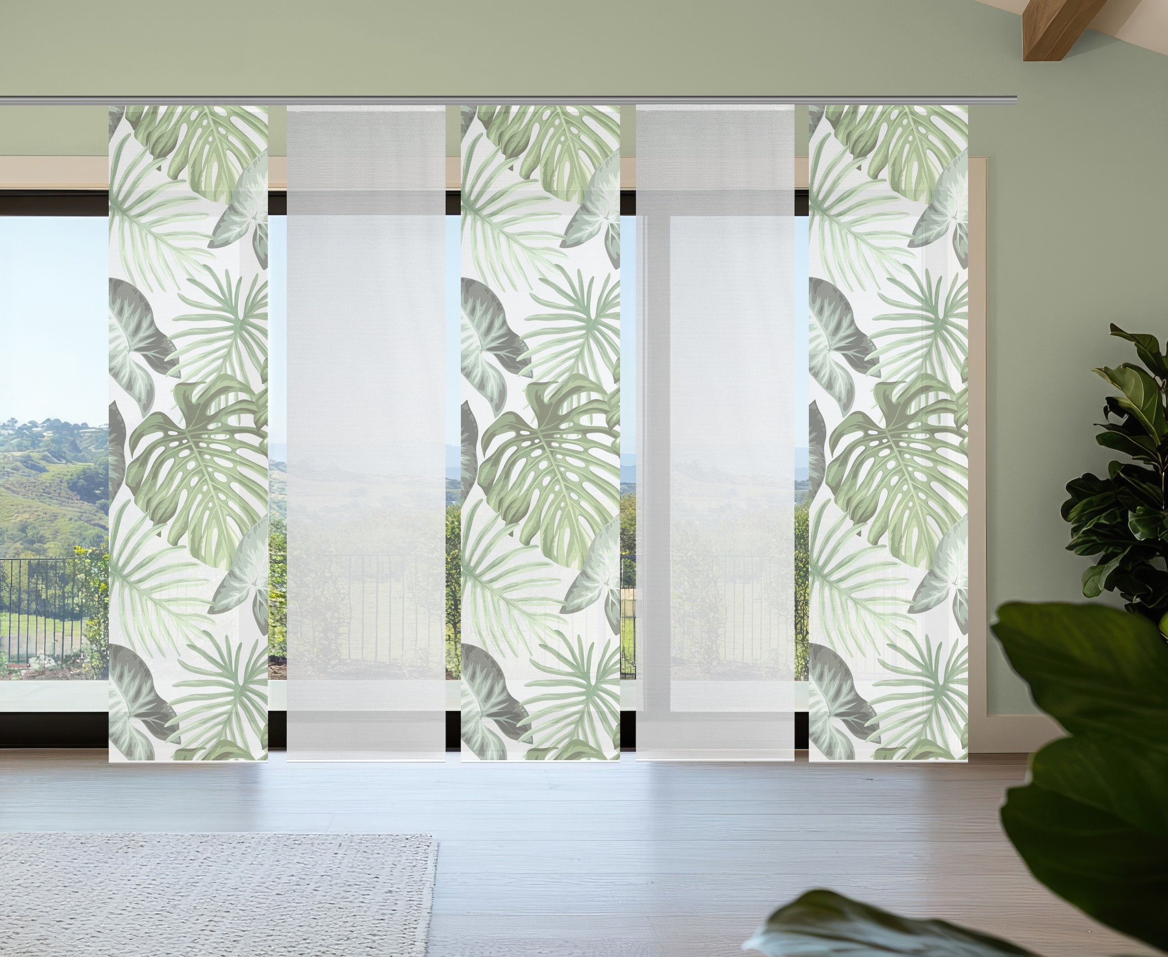 Vision S Schiebegardine "SANJA" Paneelwagen 5 Stk. tlg. Schiebevorhang,Bamb günstig online kaufen