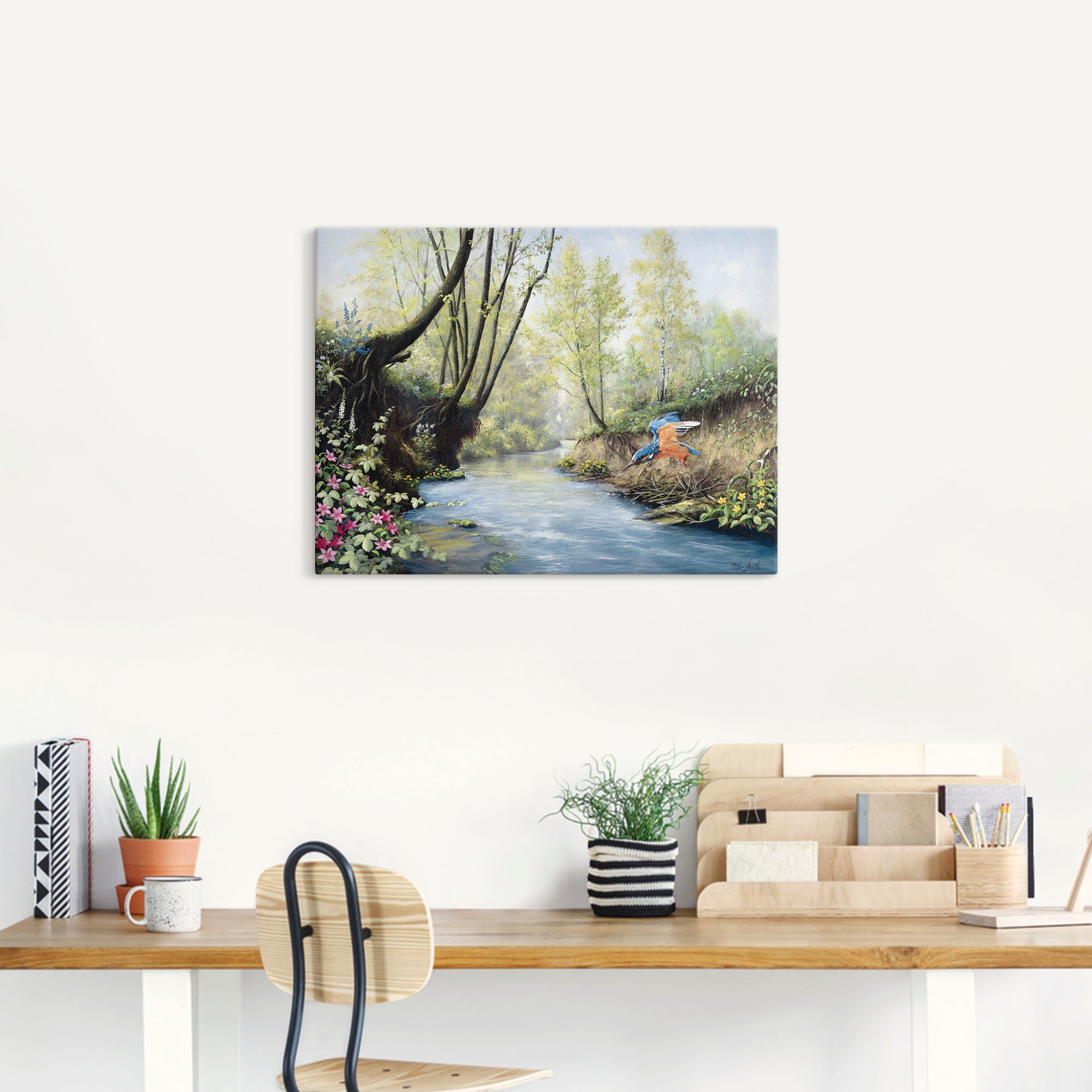 Artland Leinwandbild "Eisvogel III" Gewässer 1 Stk. tlg. auf Holzrahmen ges günstig online kaufen