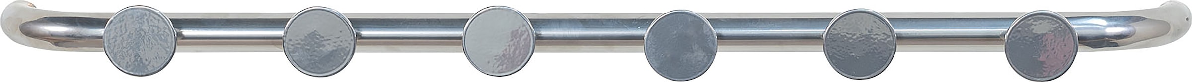 Garderobenleiste SPINDER DESIGN, B:75cm H:4,5cm T:9,6cmgroovy chrome, Metall, Garderobenhalter, "RETRO 6 Wandgarderobe"