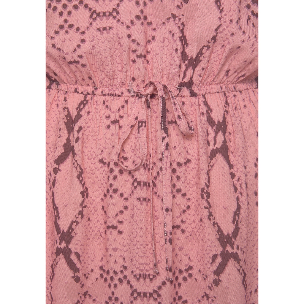 Damenmode Kleider Buffalo Blusenkleid, mit Schlangenprint rose-bedruckt