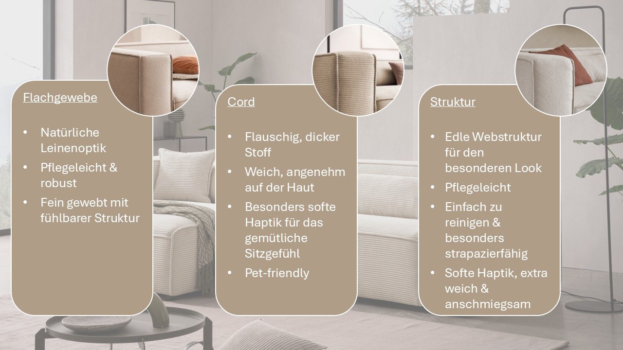 LeGer Home by Lena Gercke Ecksofa "PIARA mit Kedernaht, Cord, Leinenoptik o günstig online kaufen