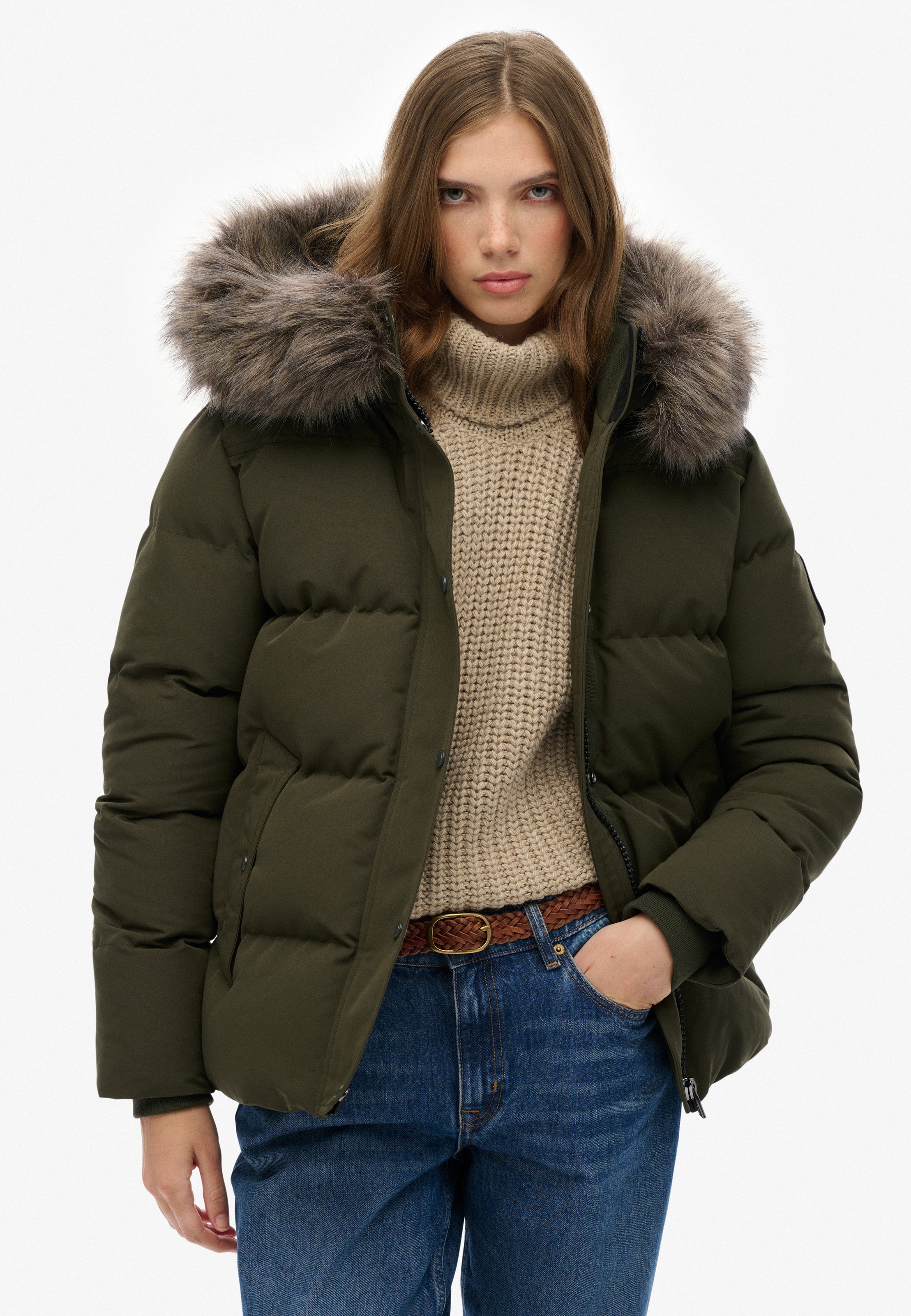 Superdry Steppjacke "EVEREST 5 BAFFLE PUFFER JKT" mit Kapuze Kunstfaser, re günstig online kaufen