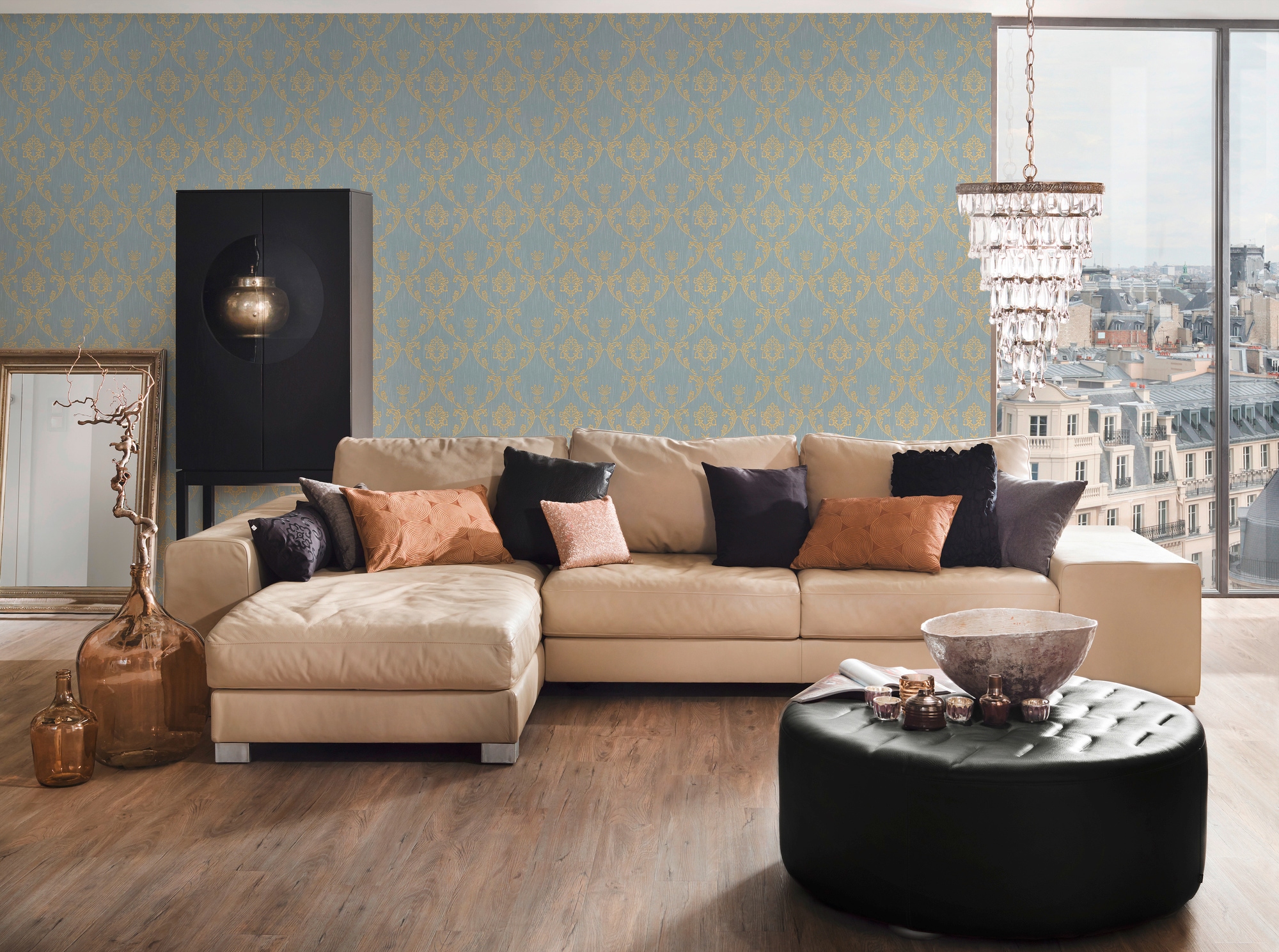 Architects Paper Textiltapete »Metallic Silk«, Barock-matt-glänzend, Ornament Tapete Barock Tapeten Wohnzimmer Schlafzimmer Küche Flur Büro