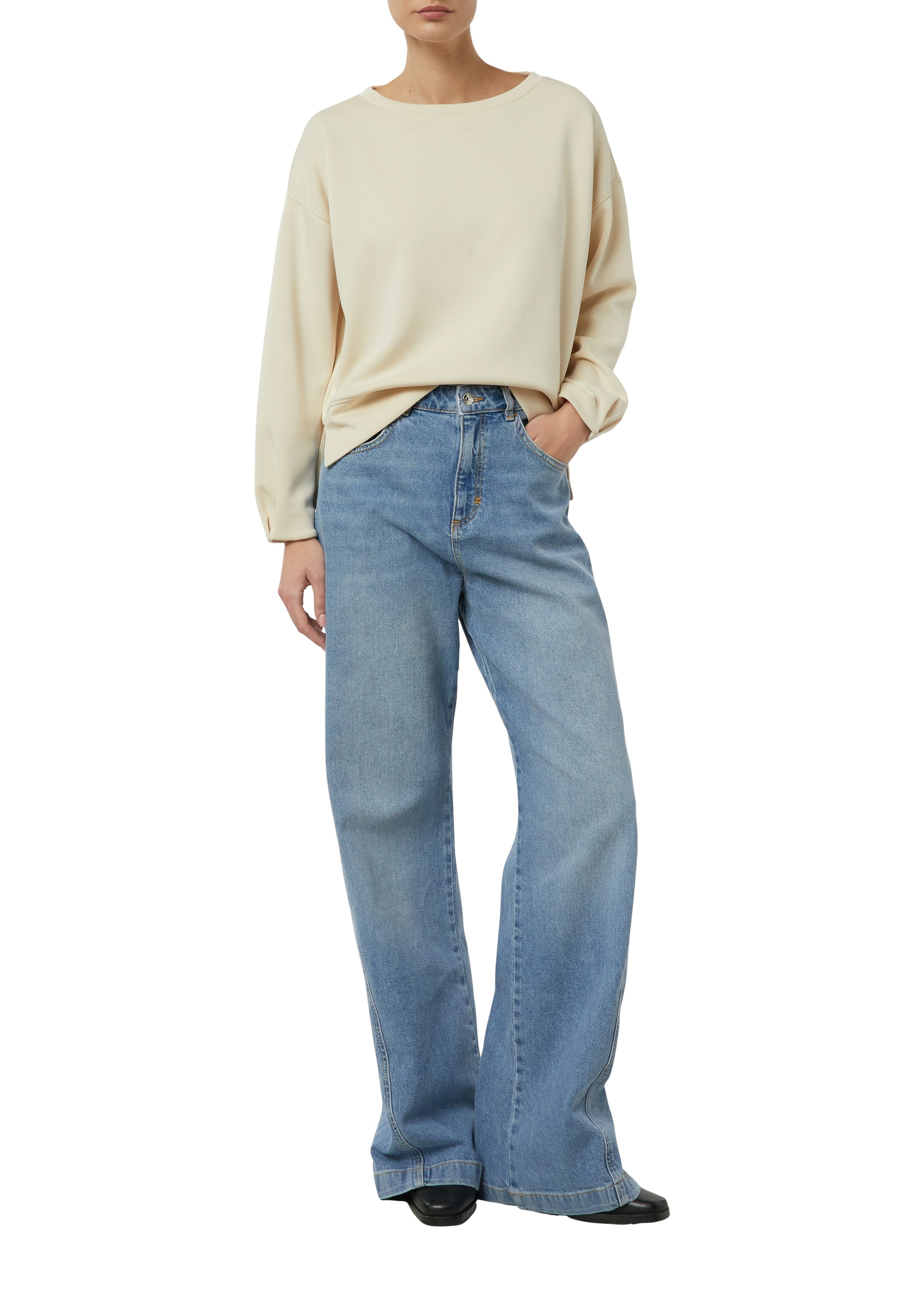 Comma Sweater, unifarben, mit Viskose und Stretch günstig online kaufen