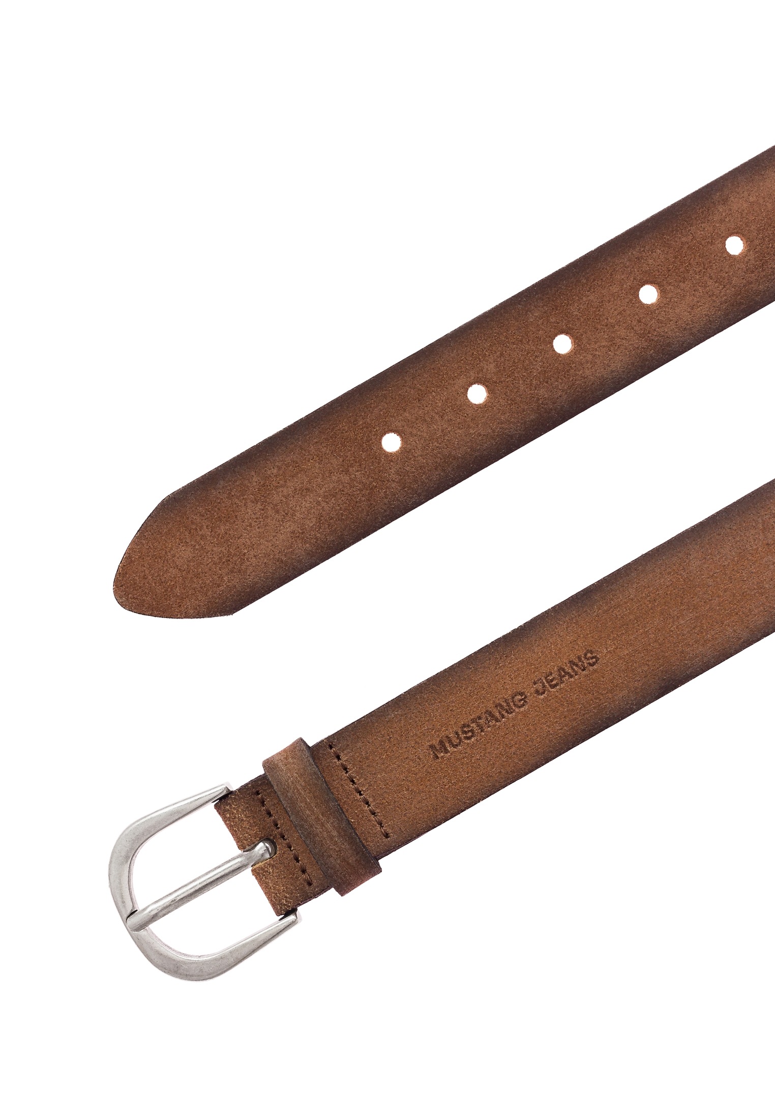 MUSTANG Ledergürtel Echtleder, einfache Dornschließe, angeraute Optik günstig online kaufen