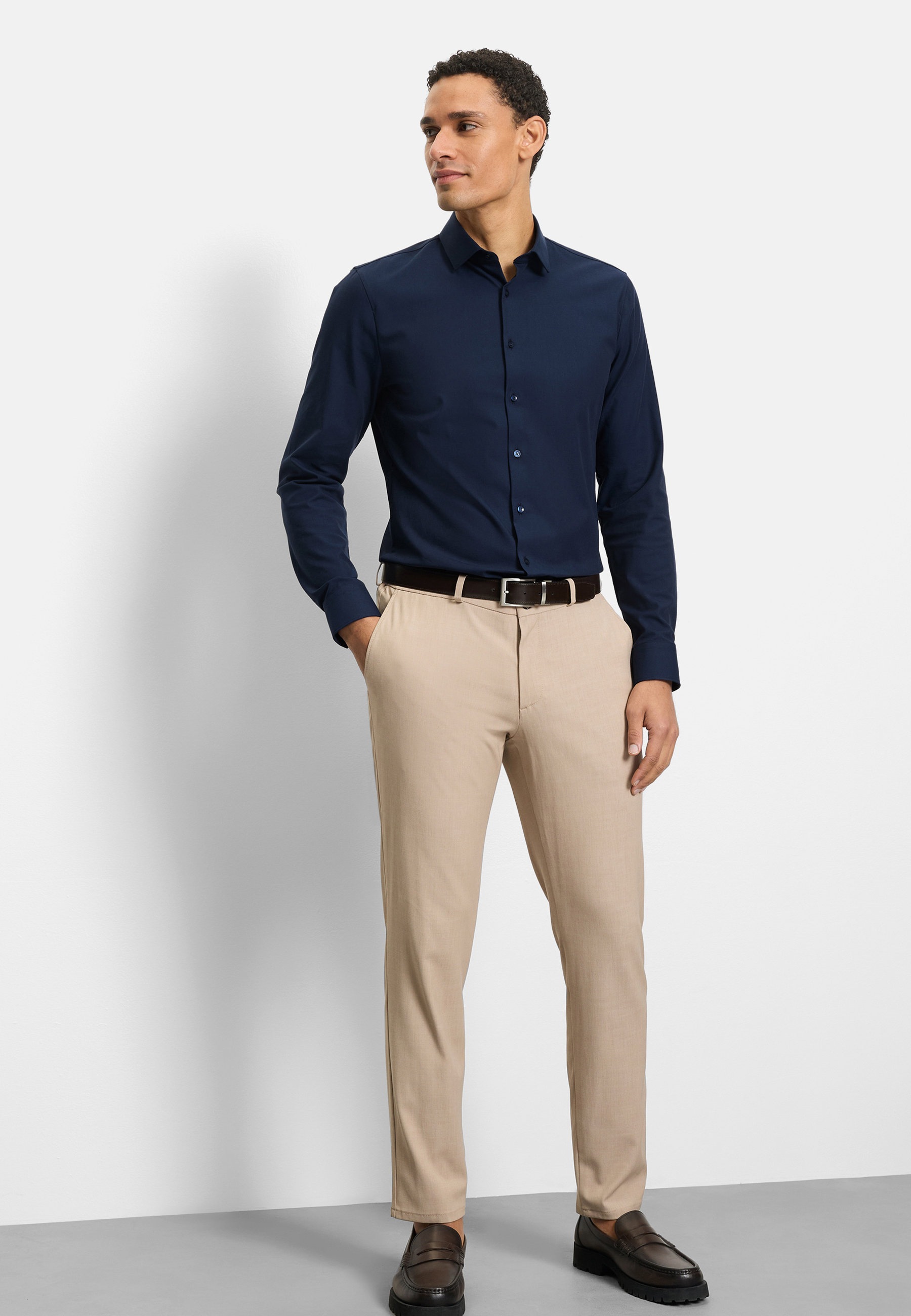 OLYMP No. Six 24/Seven Shirt Navy 38 2