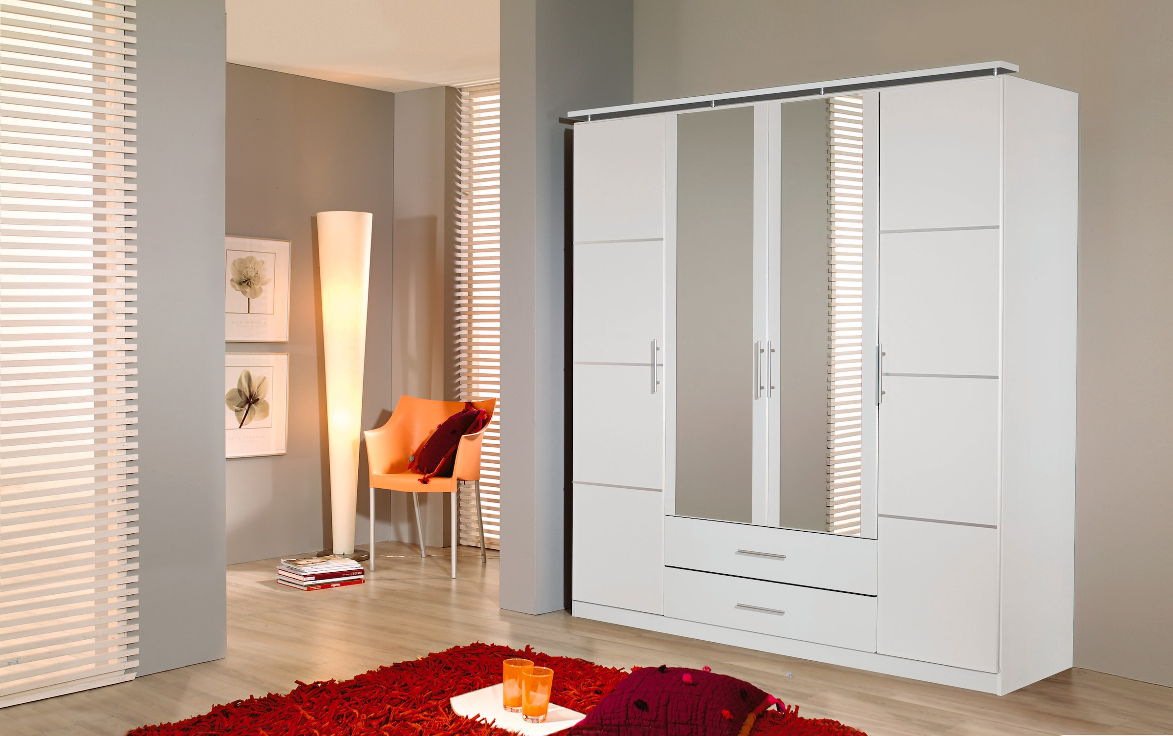 rauch Drehtürenschrank »Micro«, mit eleganten Aufleistungen und praktischen Außenschubkästen