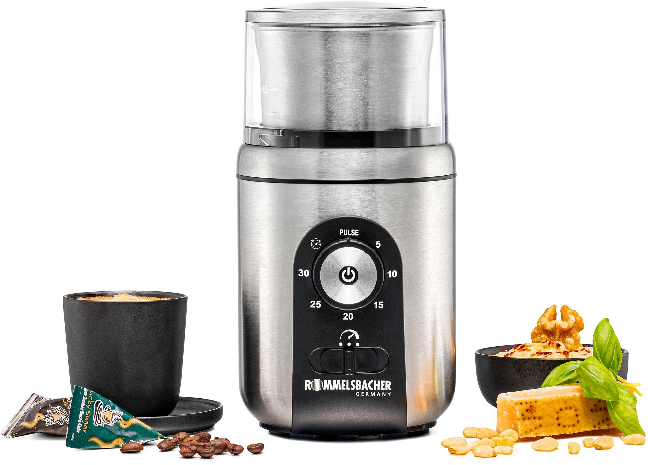 Rommelsbacher Kaffeemühle »EGK 250«, 200 W, Schlagmesser, 70 g Bohnenbehälter, Kaffee & Gewürz Mühle