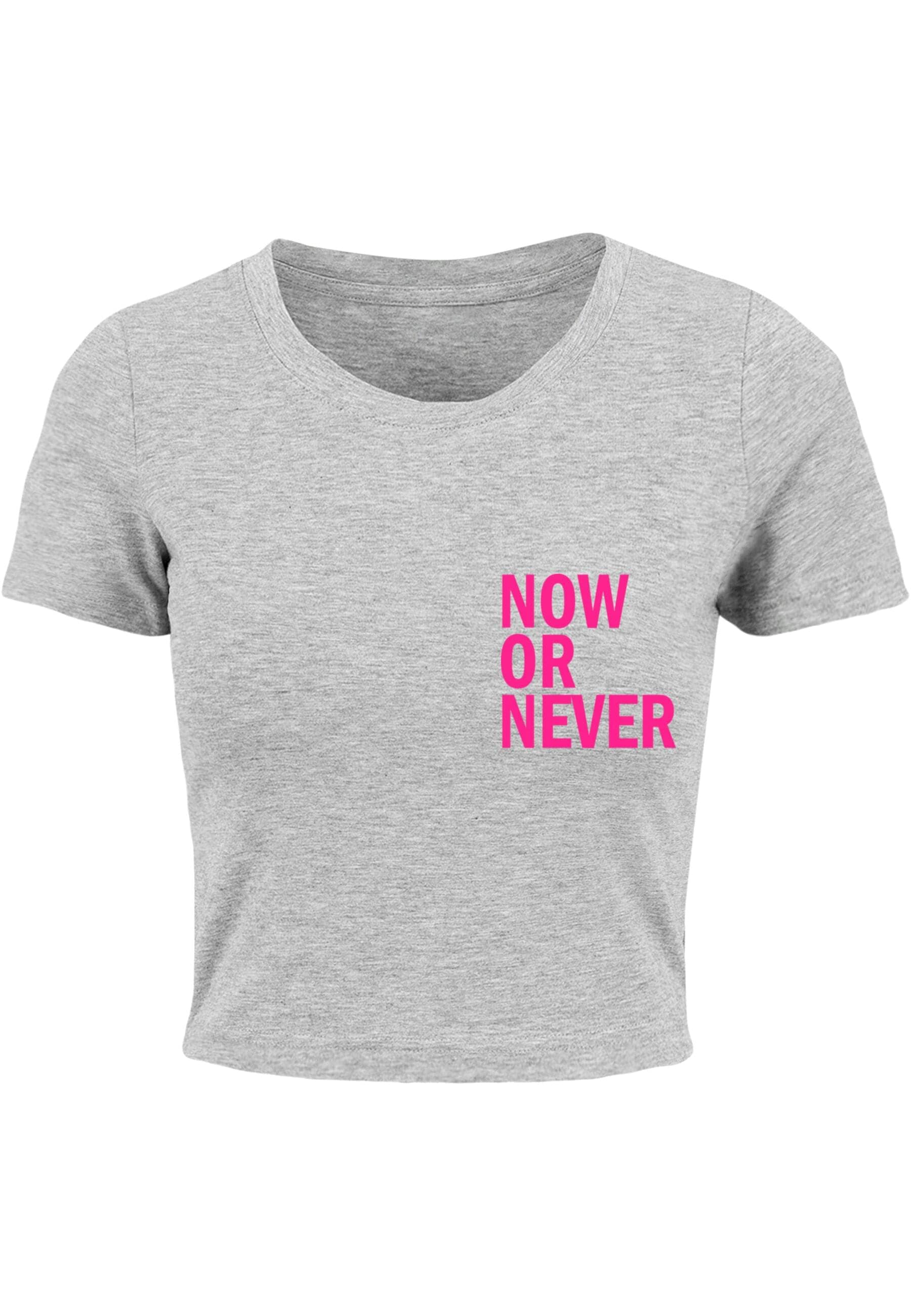 Merchcode T-Shirt "Merchcode Damen Ladies Now Or Never Cropped Tee" günstig online kaufen