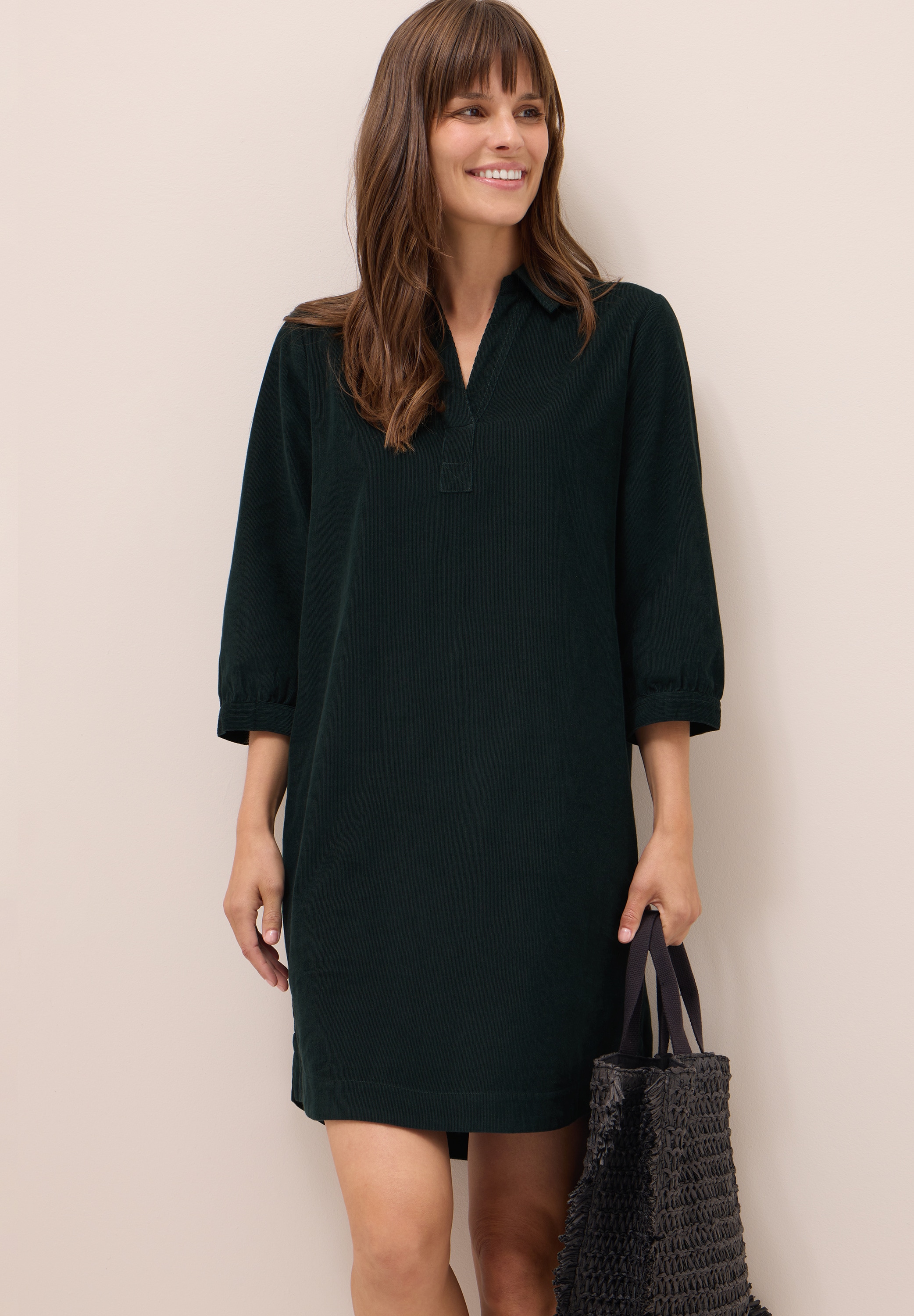 Cecil Cordkleid, aus reiner Baumwolle, Split Neck günstig online kaufen