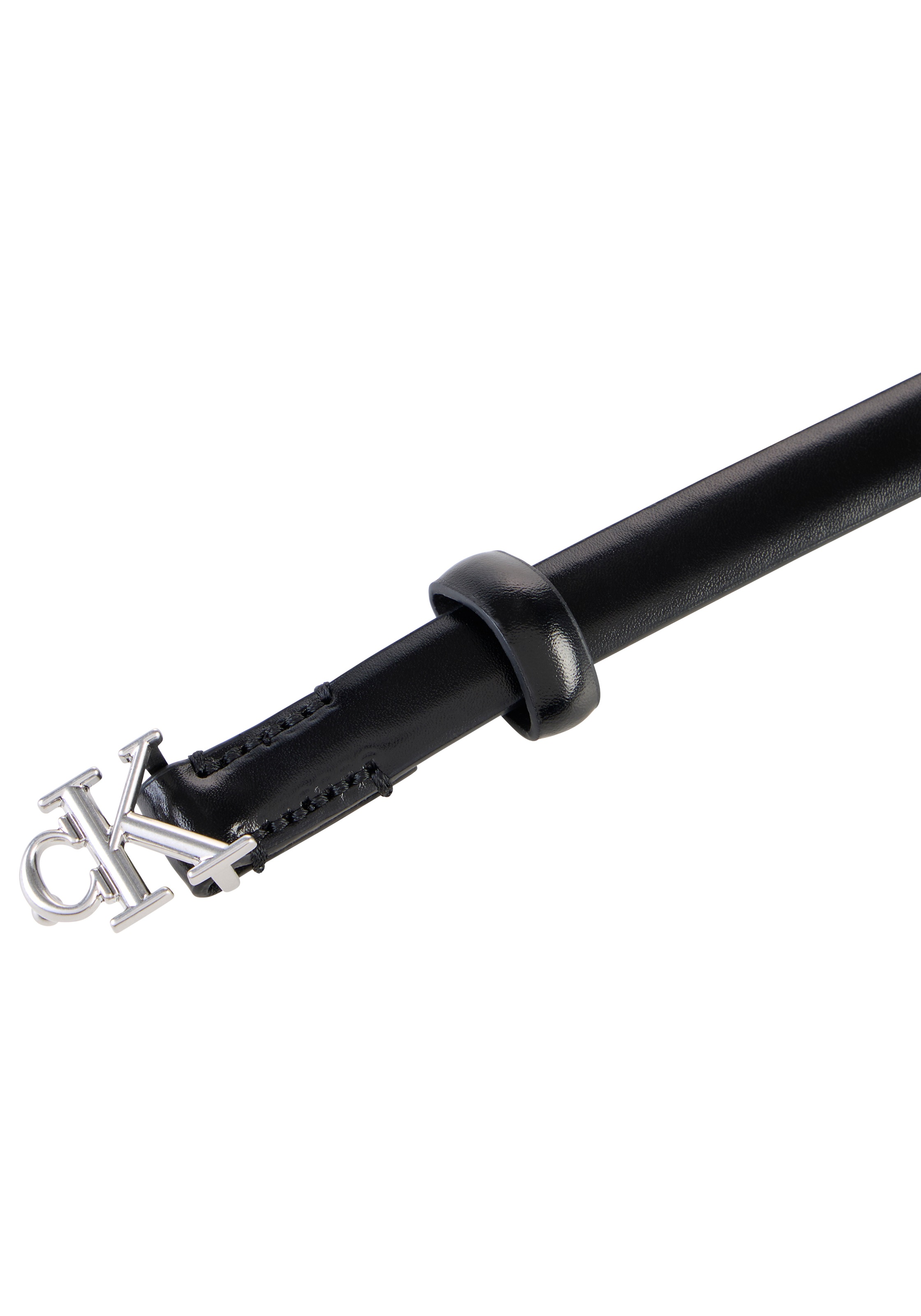 Calvin Klein Ledergürtel "ROUND CK BUCKLE 15MM BELT SMOOTH" Größenverstellb günstig online kaufen