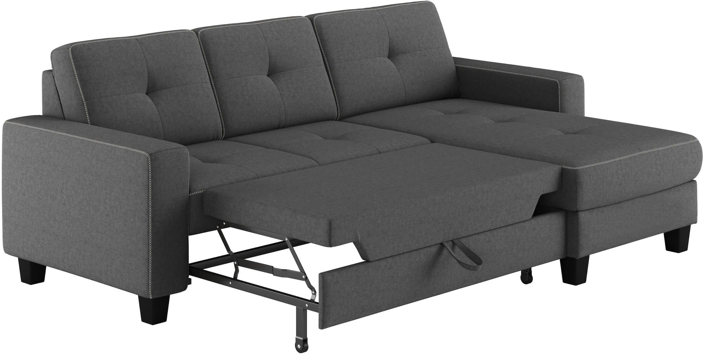 Places of Style Ecksofa »Varese L-Form«, wahlweise mit Bettfunktion und Bettkasten