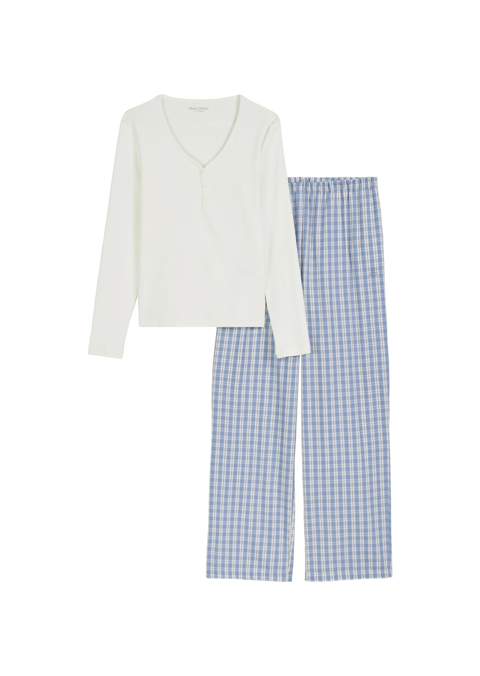Marc OPolo Pyjama "Mix N Match Cotton" 2 Stk. tlg., V-Ausschnitt, Langarm, günstig online kaufen