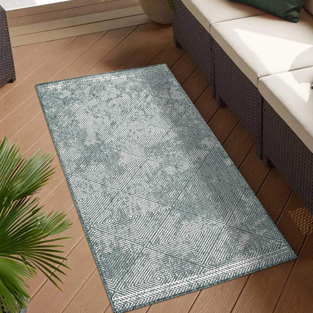 Carpet City Outdoorteppich »DUO RUG 5845«, rechteckig, 5 mm Höhe, Wendeteppich Wetterfest In- & Outdoor, Balkon, Terrasse, Wohnzimmer