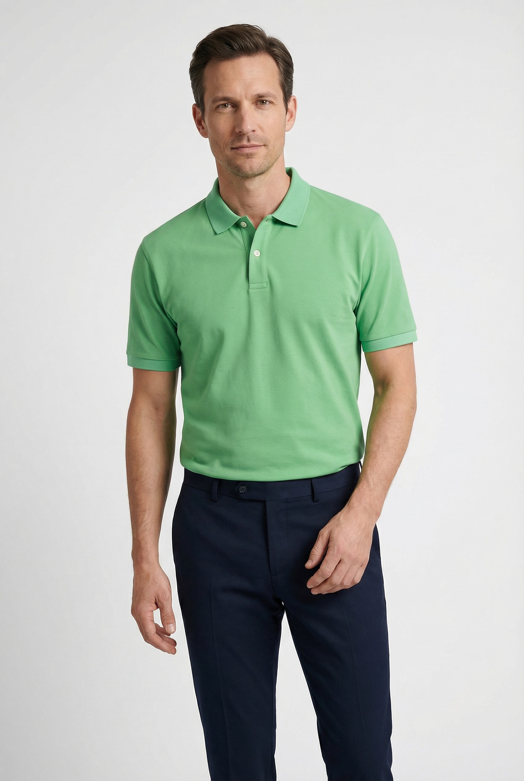 Poloshirt OLYMP "Casual", Herren, Gr. S, grün (mint), Piqué, Obermaterial: 100% Baumwolle, Shirts 6