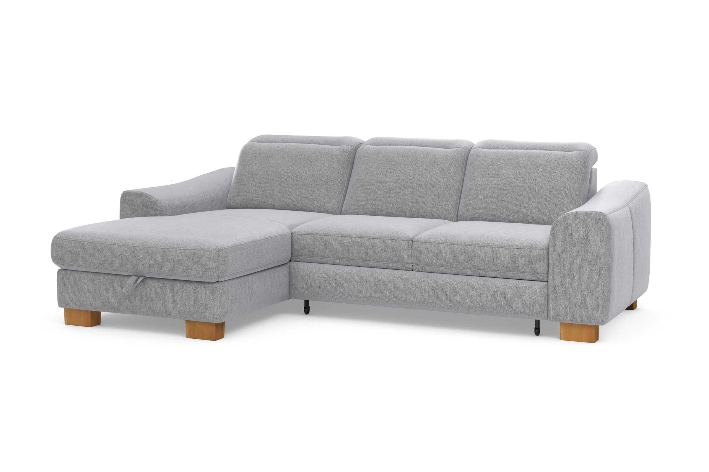Ecksofa HOME AFFAIRE "Dundee L-Form", grau (steel), B:264cm H:86cm T:170cm, Sofas, Ecksofa, wahlweise mit Kopfteilverstellung und zusätzlich mit Bettfunktion 7