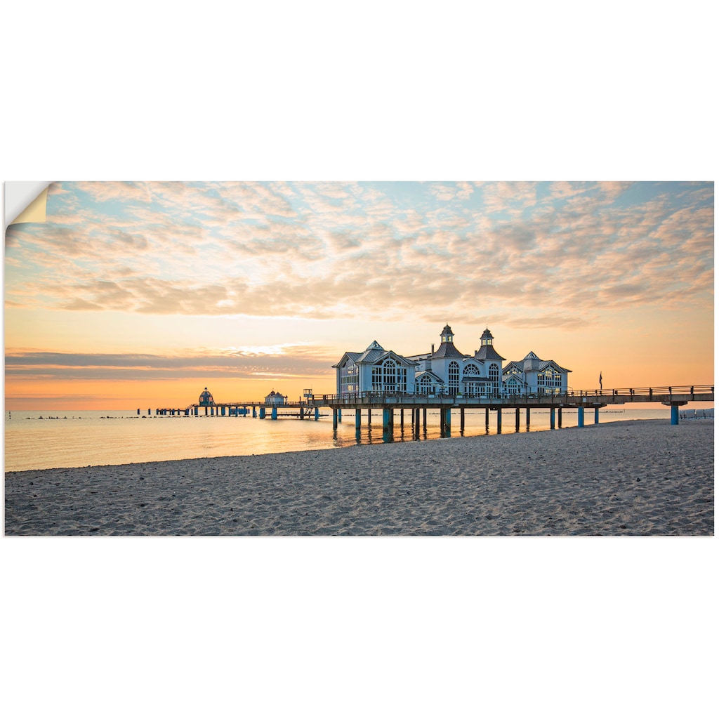 Artland Wandbild »Seebrücke Sellin bei Sonnenaufgang«, Strand, (1 St.)