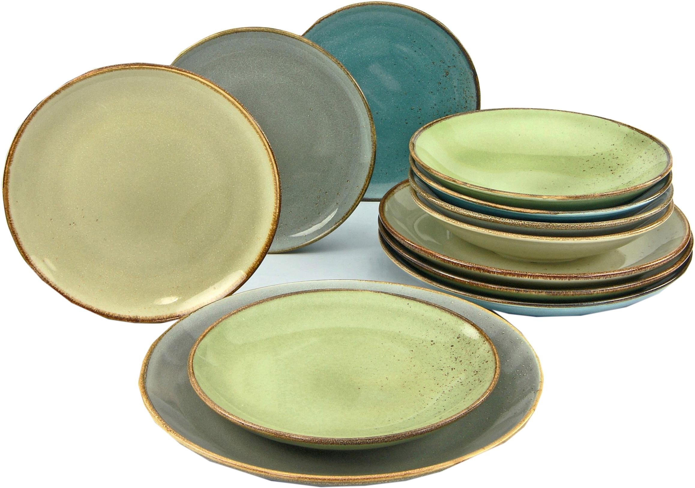 CreaTable Tafelservice "Geschirr-Set NATURE COLLECTION" Service, 12 Teile, günstig online kaufen