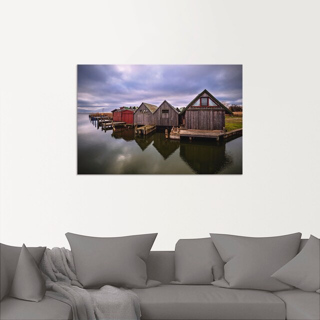 Artland Wandbild »Bootshäuser im Hafen von Althagen«, Gebäude, (1 St.), als  Alubild, Leinwandbild, Wandaufkleber oder Poster in versch. Größen  bestellen | BAUR
