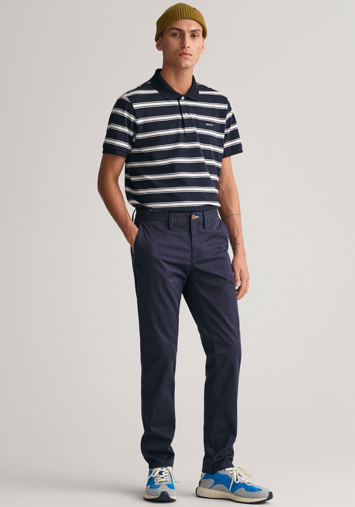 Gant Chinohose »SLIM TWILL CHINOS«, mit gefütterten Seitentaschen