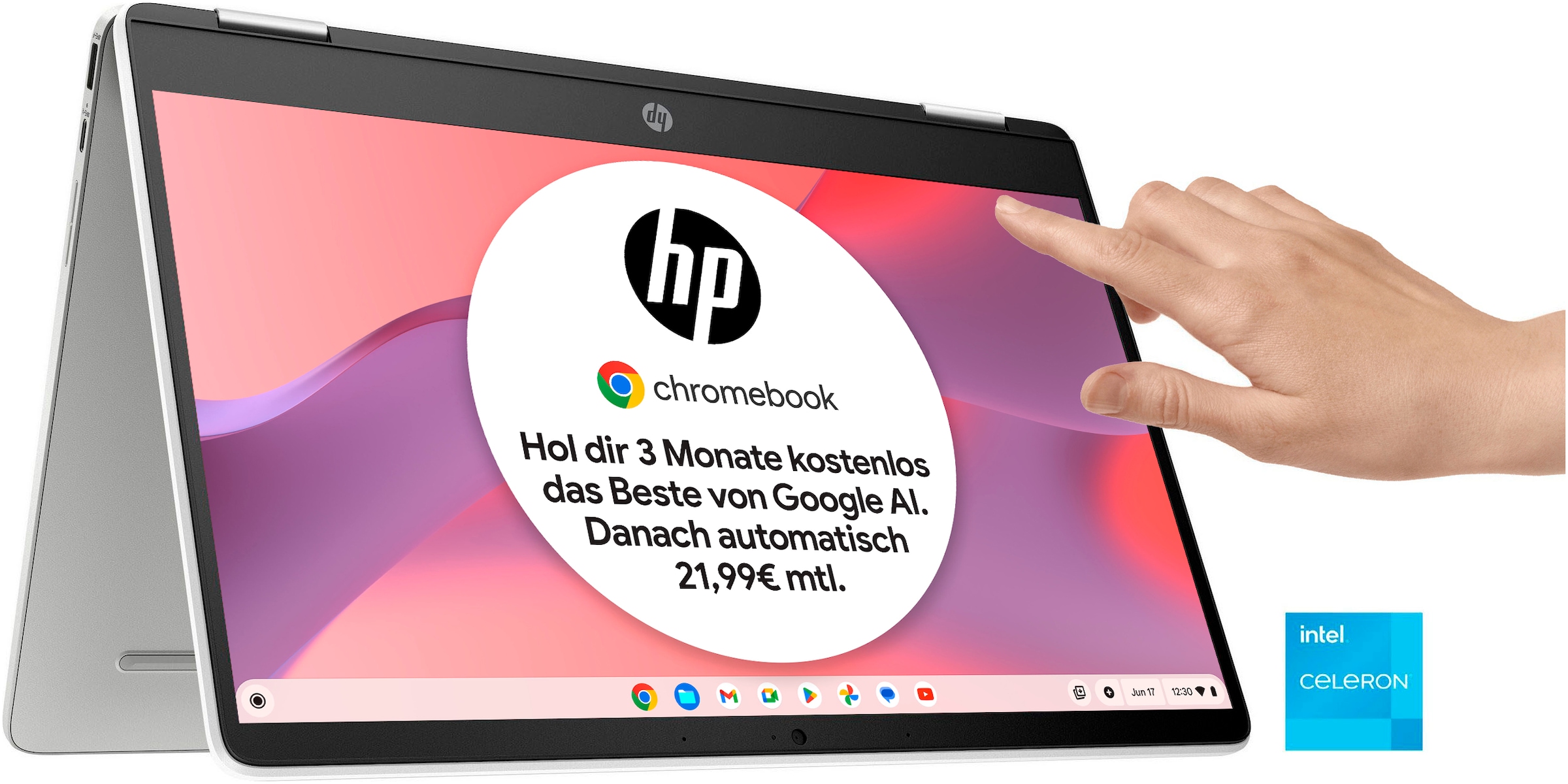 HP Chromebook »14a-ca0221ng«, 35,6 cm, / 14 Zoll, Intel, Celeron, UHD Graphics 600, ChromeOS, Convertible Laptop