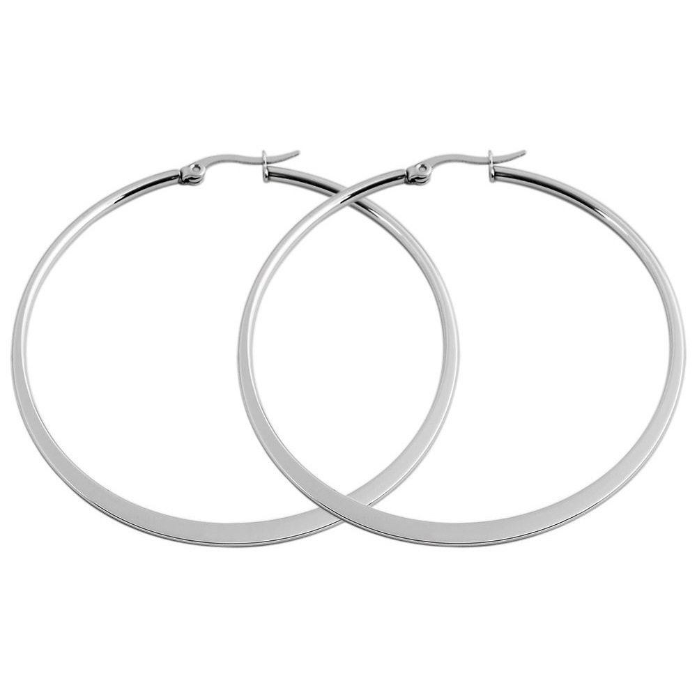 Paar Creolen ADELIA´S "Damen Ohrringe – Creole aus Edelstahl", Damen, Gr. Damen, Edelstahl, silber, Ohrringe, Perfekt als Geschenk für besondere Menschen 4