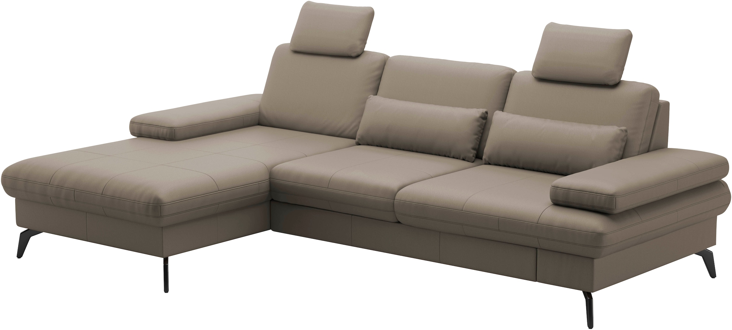 sit&more Ecksofa »Morris L-Form, inkl. Sitztiefenverstellung«, wahlweise mit Armteilverstellung, Bettfunktion & Bettkasten