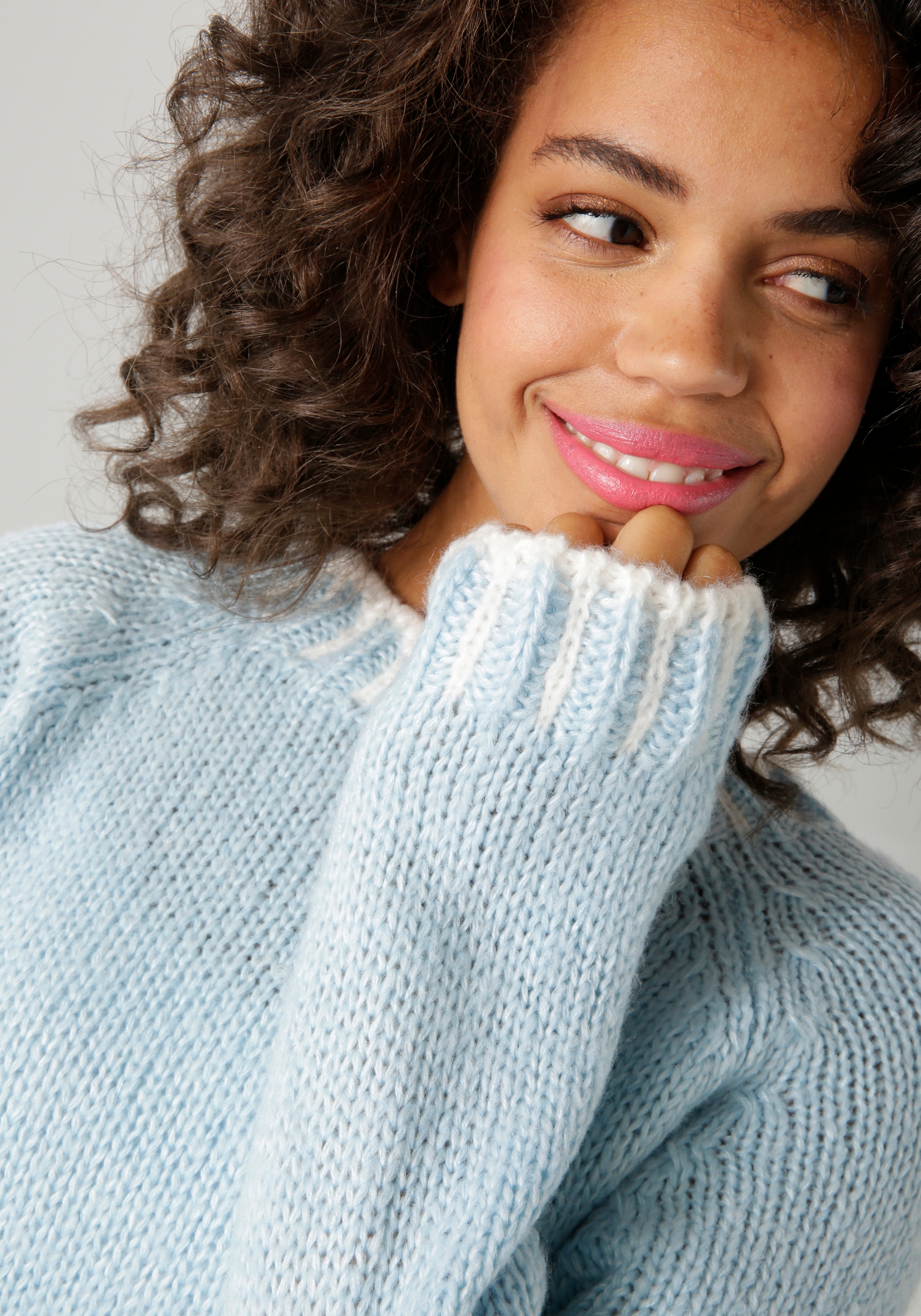 Thumbnail - Aniston CASUAL Strickpullover mit gemusterten Bündchen - NEUE KOLLEKTION