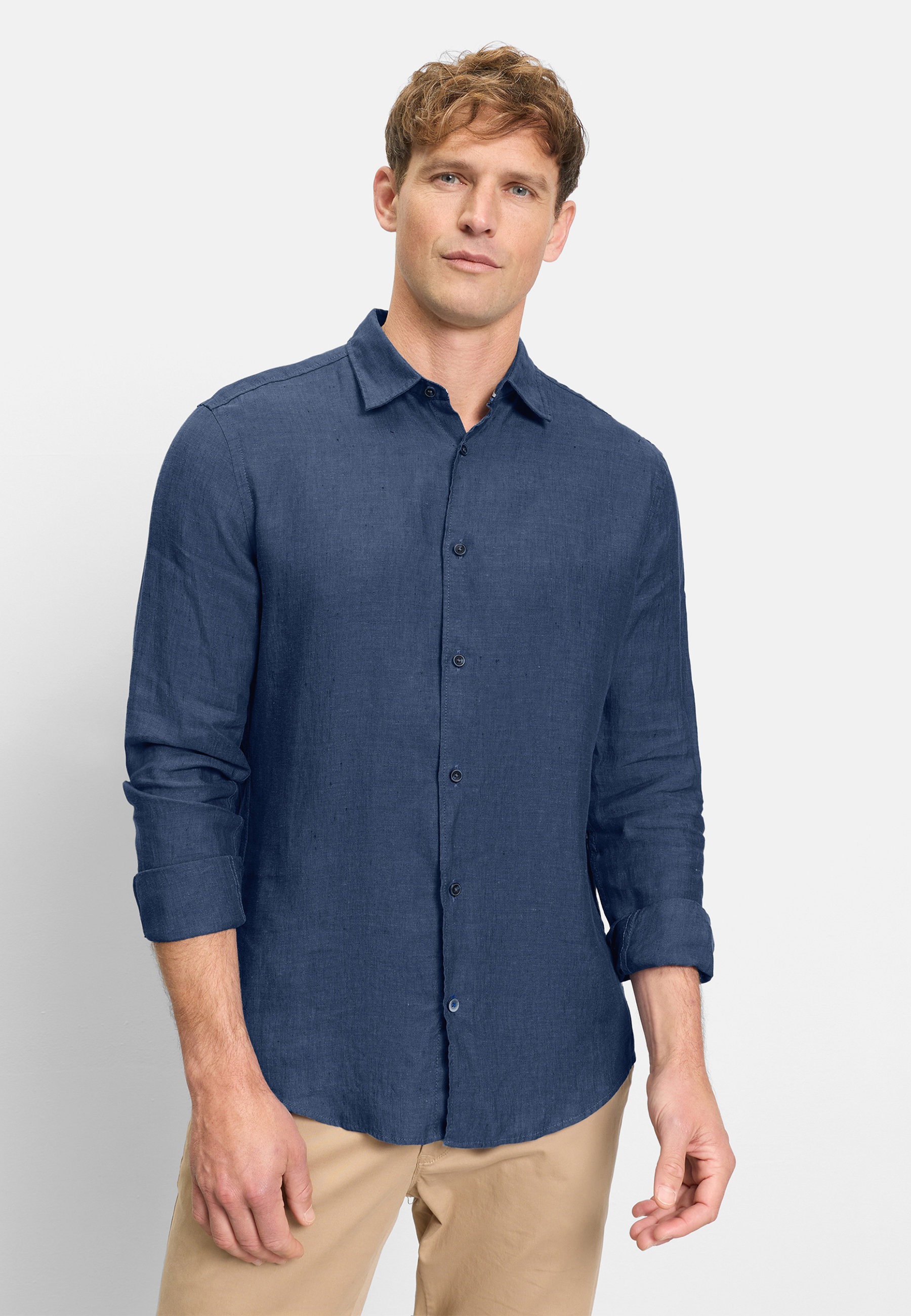OLYMP Herren Langarmhemd "OLYMP Casual, regular fit, Kent"royal, Gr. XL, Hemden