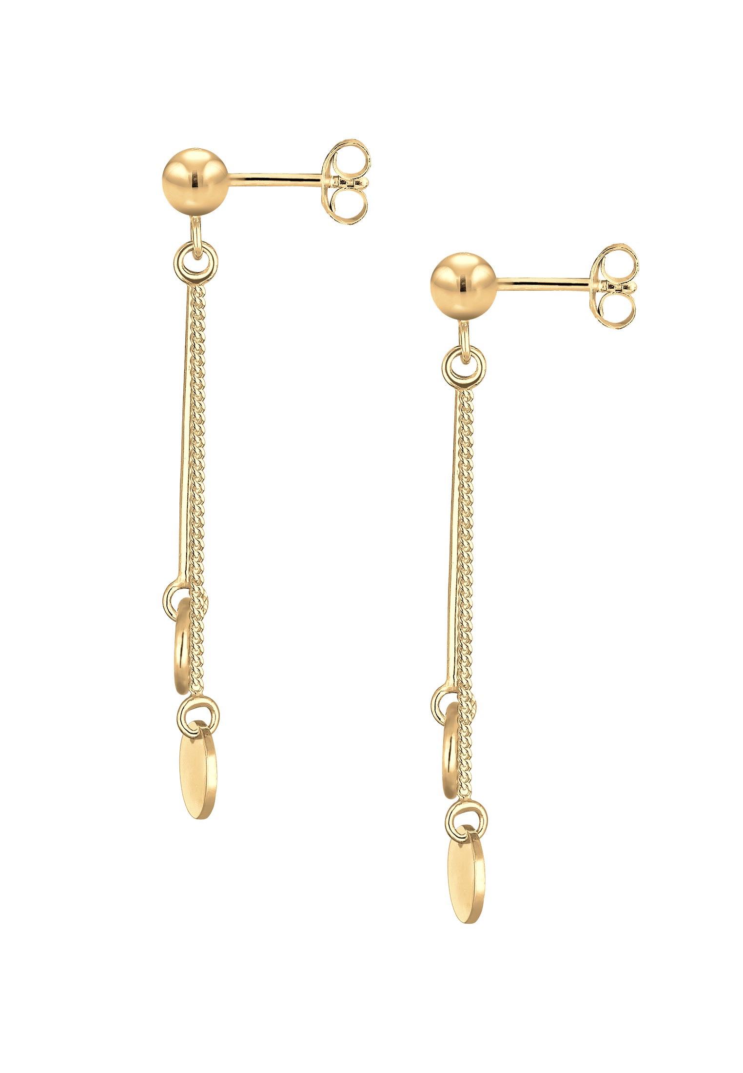 ELLI Circle and Disc Stud Earrings Gold 2