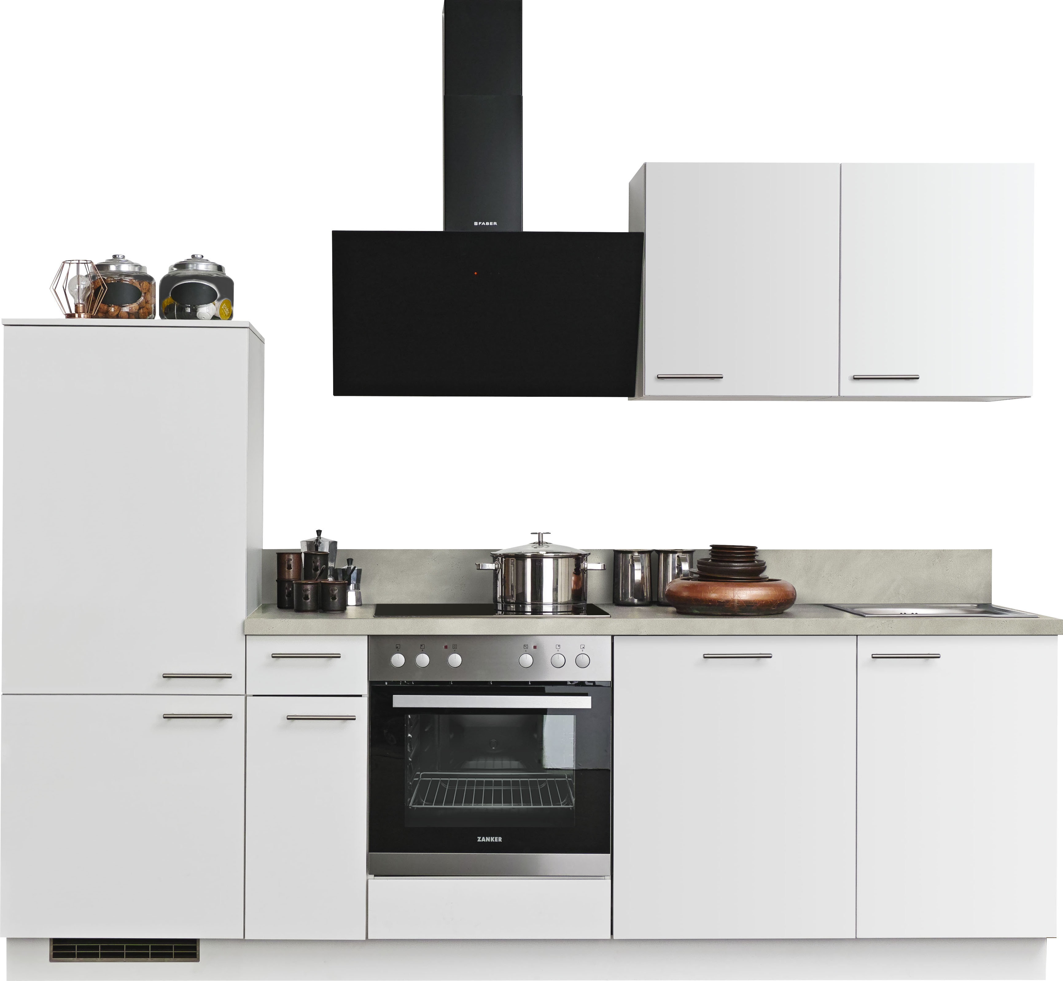 KOCHSTATION "KS-Scafa, mit höhenverstellbaren Füßen, vormontiert, mit" Soft-Close, wahl. mit E-Geräten inkl. Geschirrspüler, Breite 260 cm