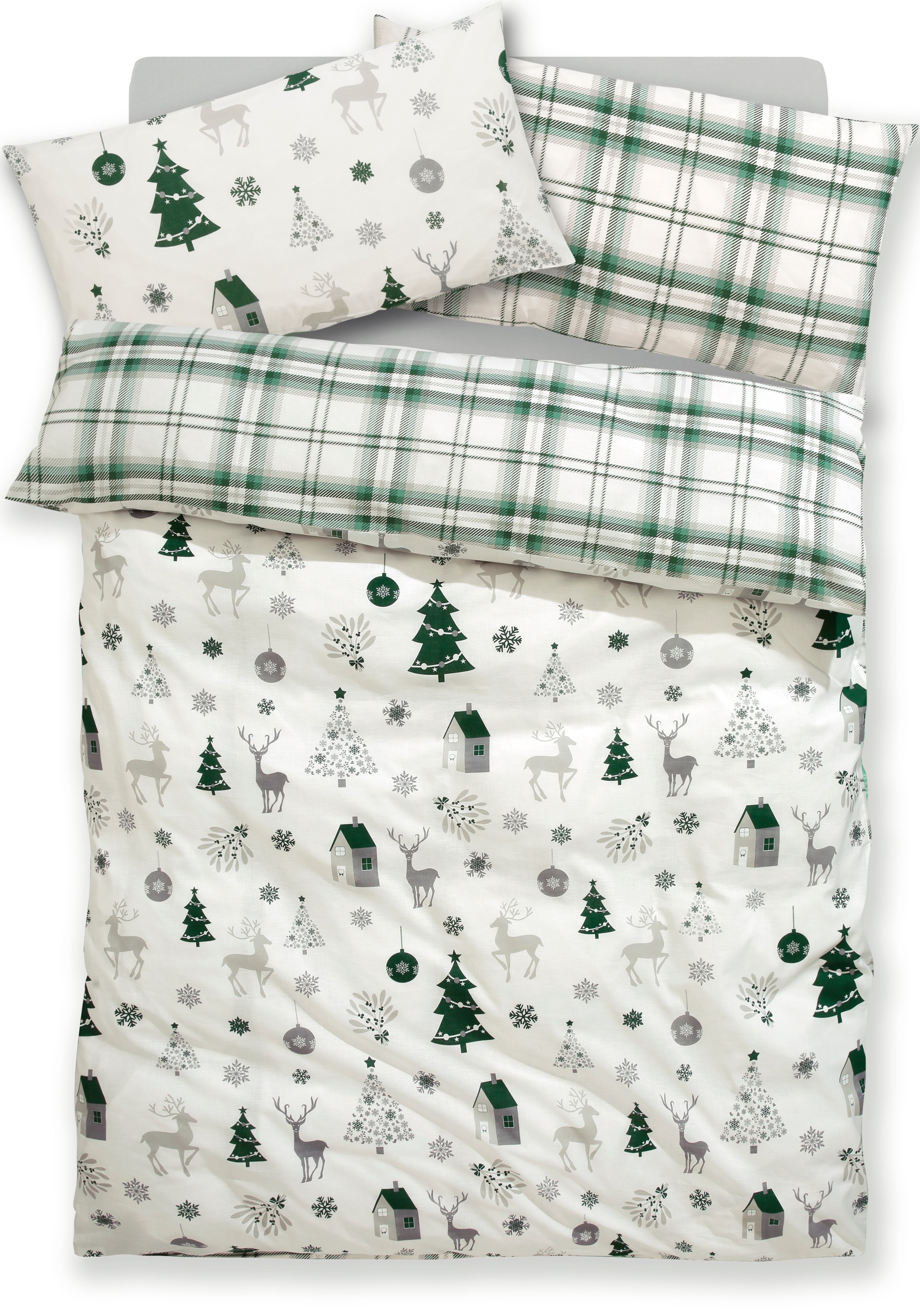 OTTO home Bettwäsche "Mikkel" 2 Bettwäsche ab Gr. 135x200 cm,100% Baumwolle, Weihnachten