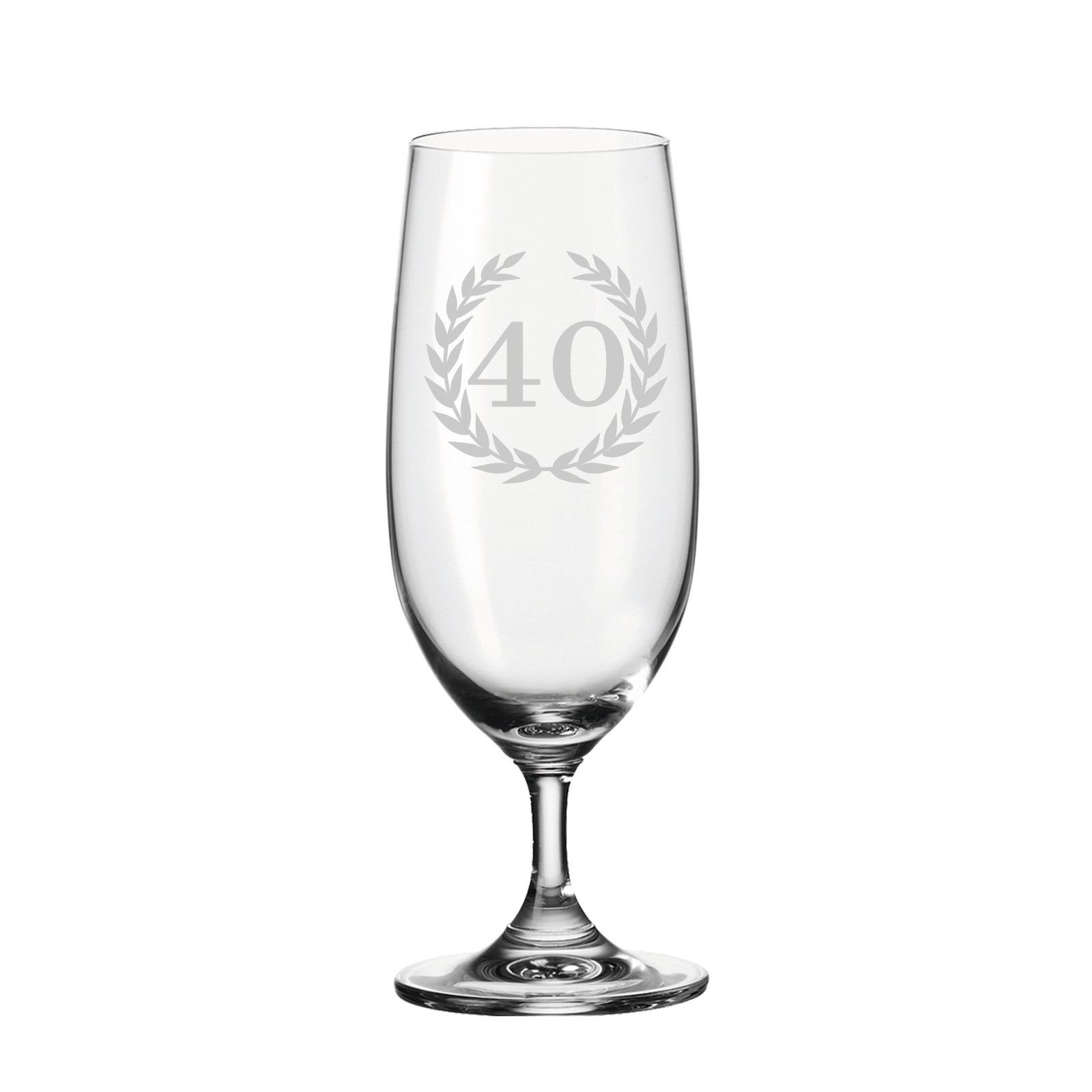 LUXENTU Bierglas »Biertulpe Pilsglas mit Gravur 40. Jubiläum 360 ml transparent«