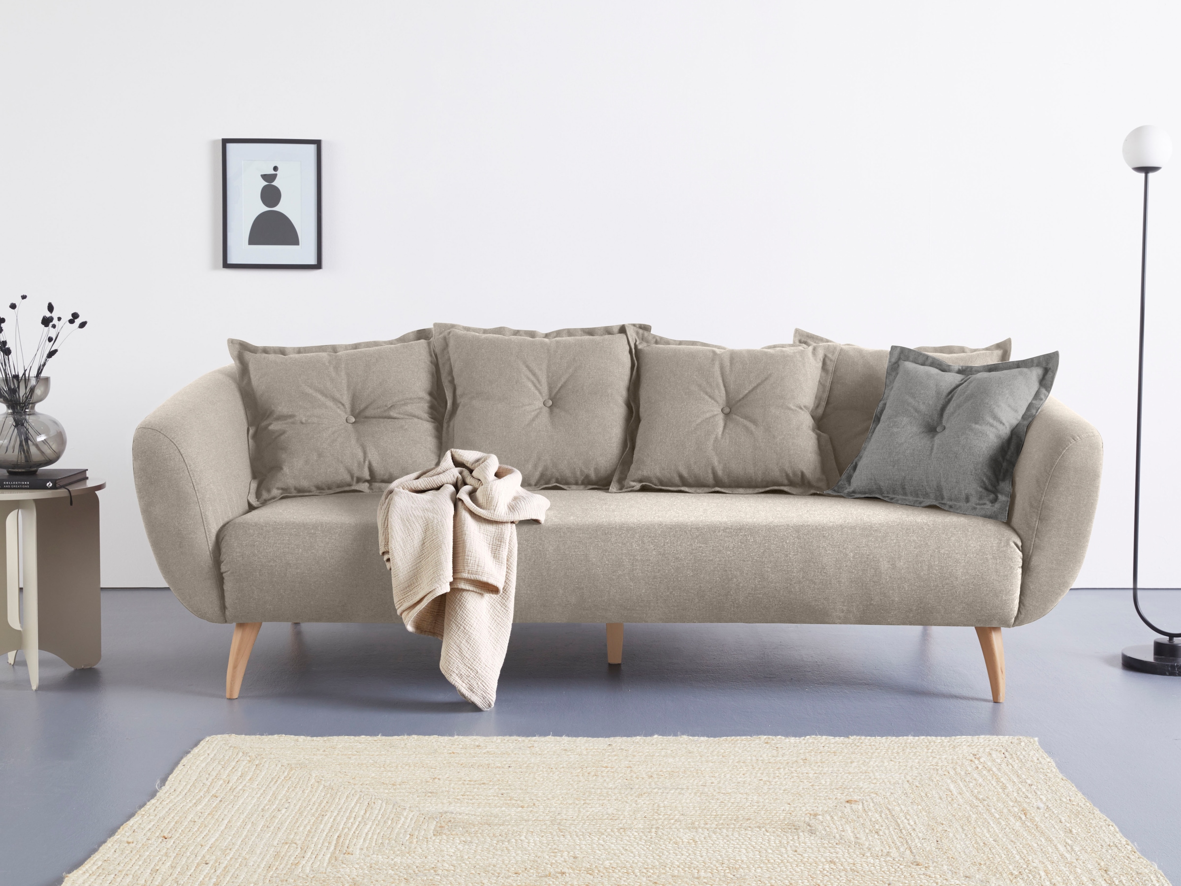 Home affaire 3-Sitzer "Baggio modern und romantisches Design, bequem", Zier günstig online kaufen
