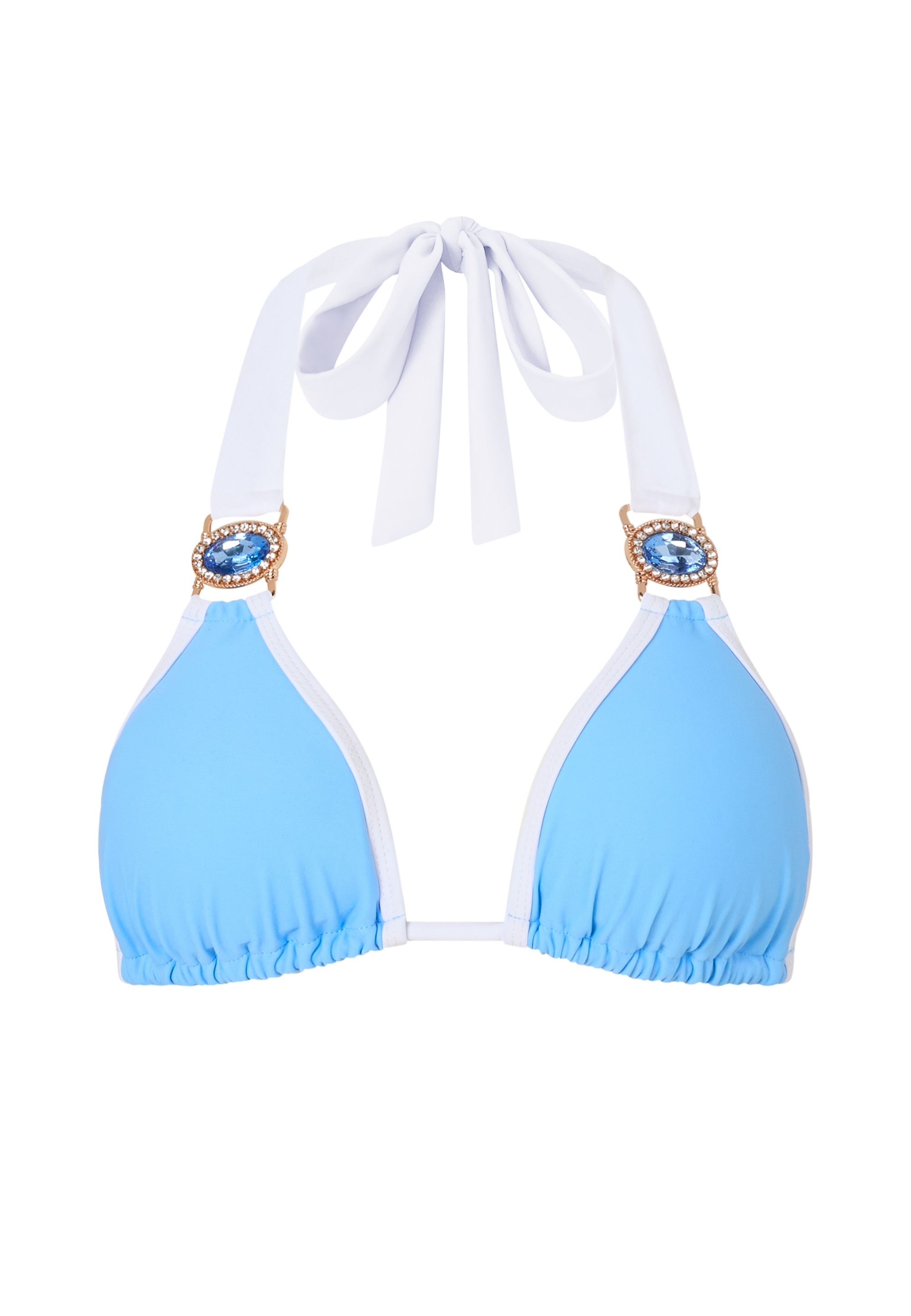 Moda Minx Triangel-Bikini-Top »Amour«, (1 St.), mit stilvollem Kontrast-Design und Steinbesatz