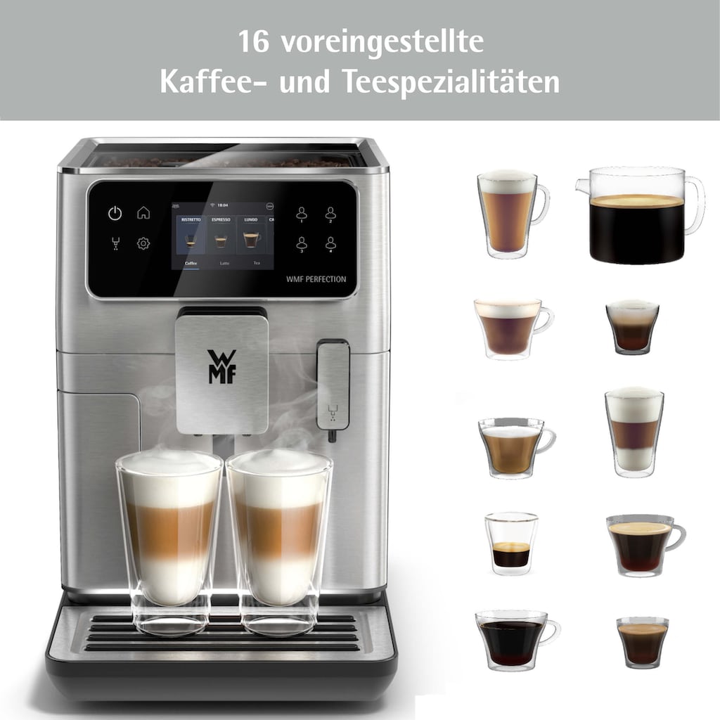 WMF Kaffeevollautomat »Perfection 640 CP812D10«, besonders leise, hochwertiges Gehäuse, LED-Ambient-Light