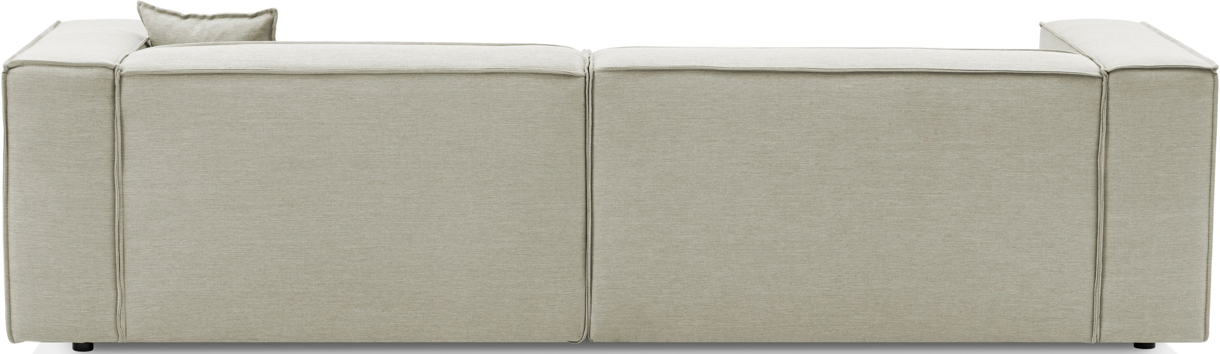 LeGer Home by Lena Gercke Ecksofa »PIARA mit Kedernaht in Cord oder Leinenoptik, moderne Couch in L-Form«, wahlweise Ottomane rechts/links, schwarze Füße, bequemer Sitzkomfort