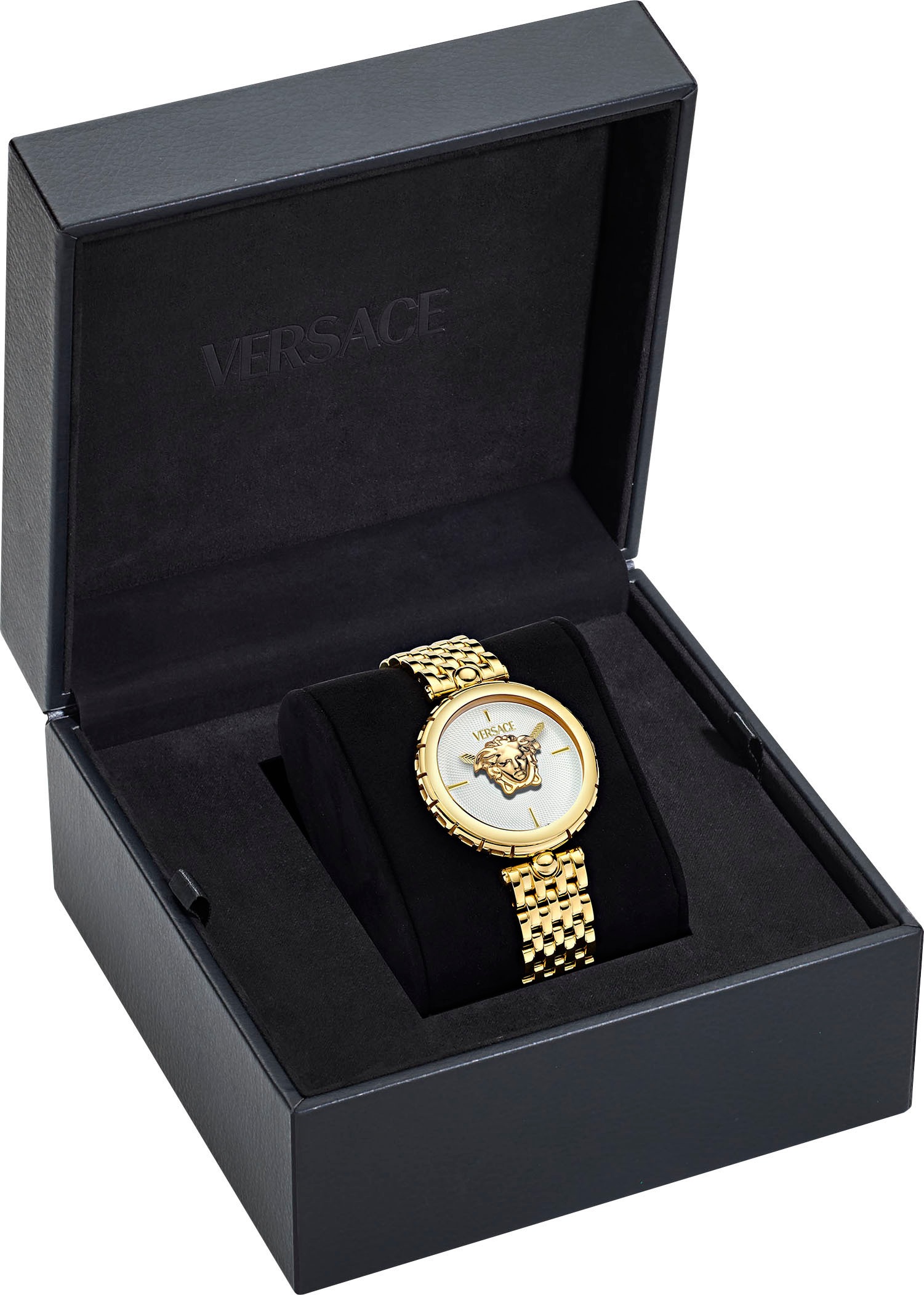 Versace Quarzuhr »MEDUSA HERITAGE«, Armbanduhr, Damenuhr, Swiss Made, Saphirglas, Edelstahlarmband, analog